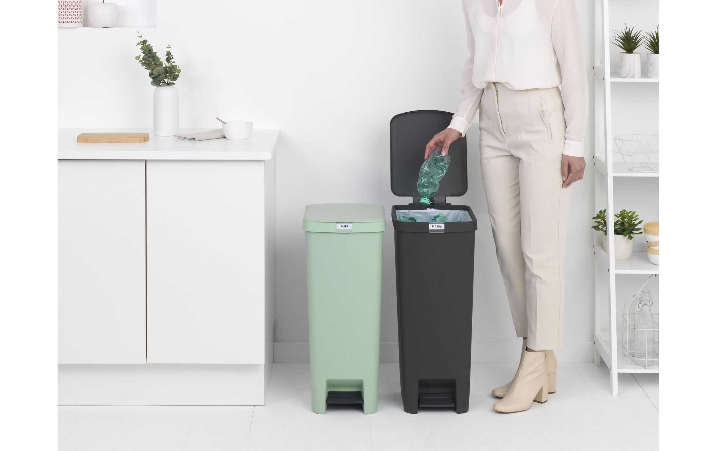 Brabantia Mülleimer »StepUp 40 l, Dunkelgrau« 1 Behälter