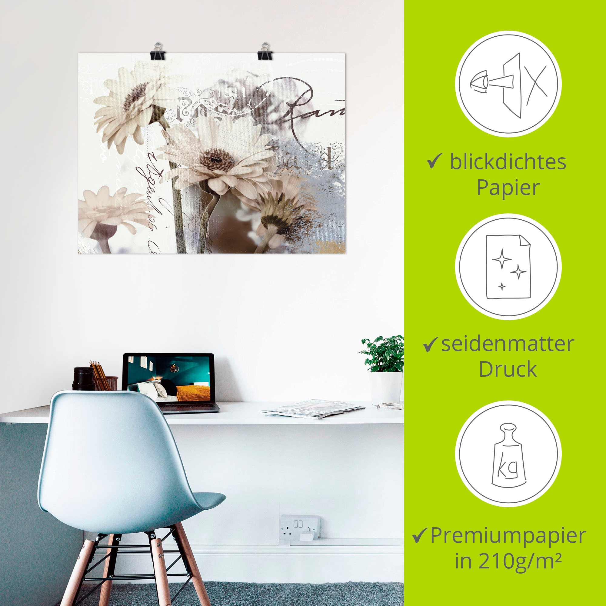 Artland Wandbild »Gerberas_Detail« Blumenbilder 1 Stk. tlg. als Leinwandbild, Poster, Wandaufkleber in verschied. Grössen