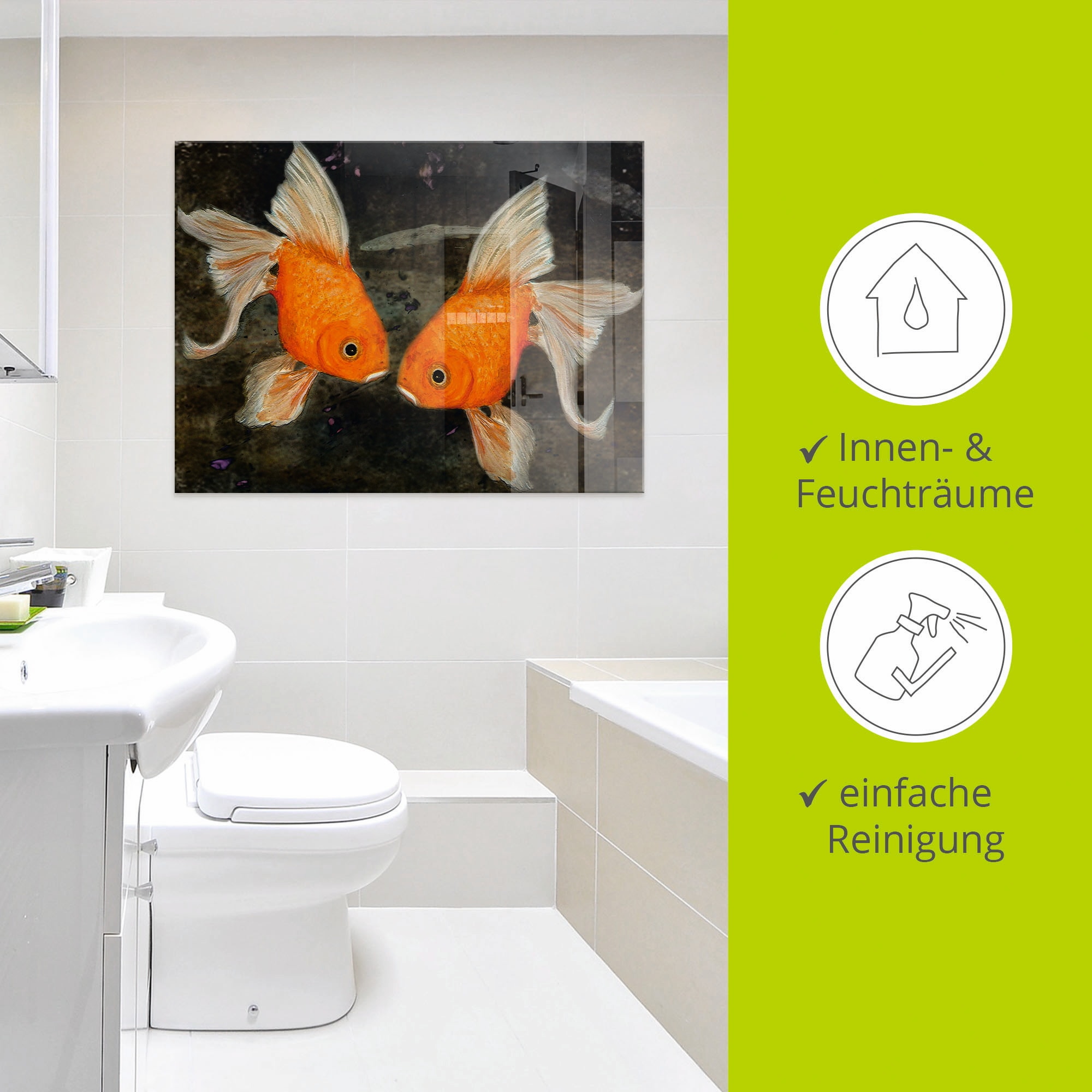 Artland Glasbild »Turtelfische«, Wassertiere, (1 St.), in verschiedenen Grössen