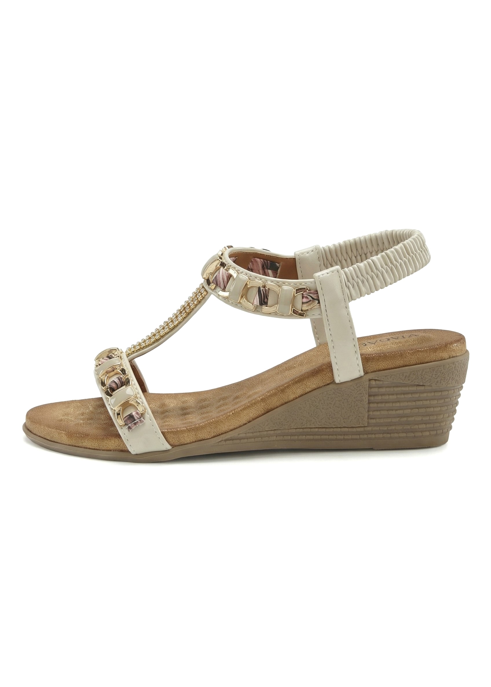 Vivance Sandales »Sommerschuh, offener Schuh, Sandale, Keilsandalette,«  avec lanières élastiques et talon compensé