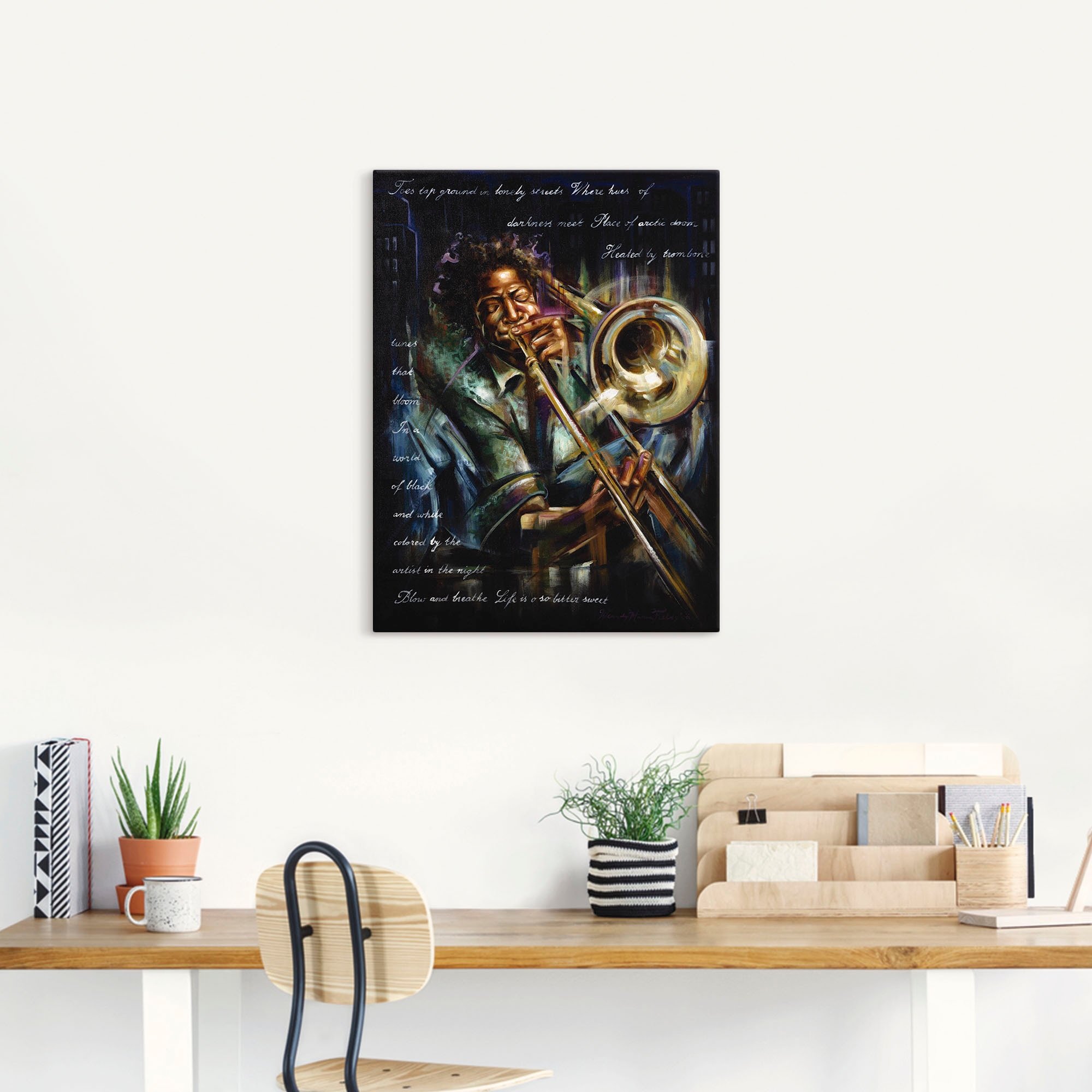 Artland Tableau sur toile »Posaunen Melodien« 1 cuis tlg. auf Holzrahmen gespannt