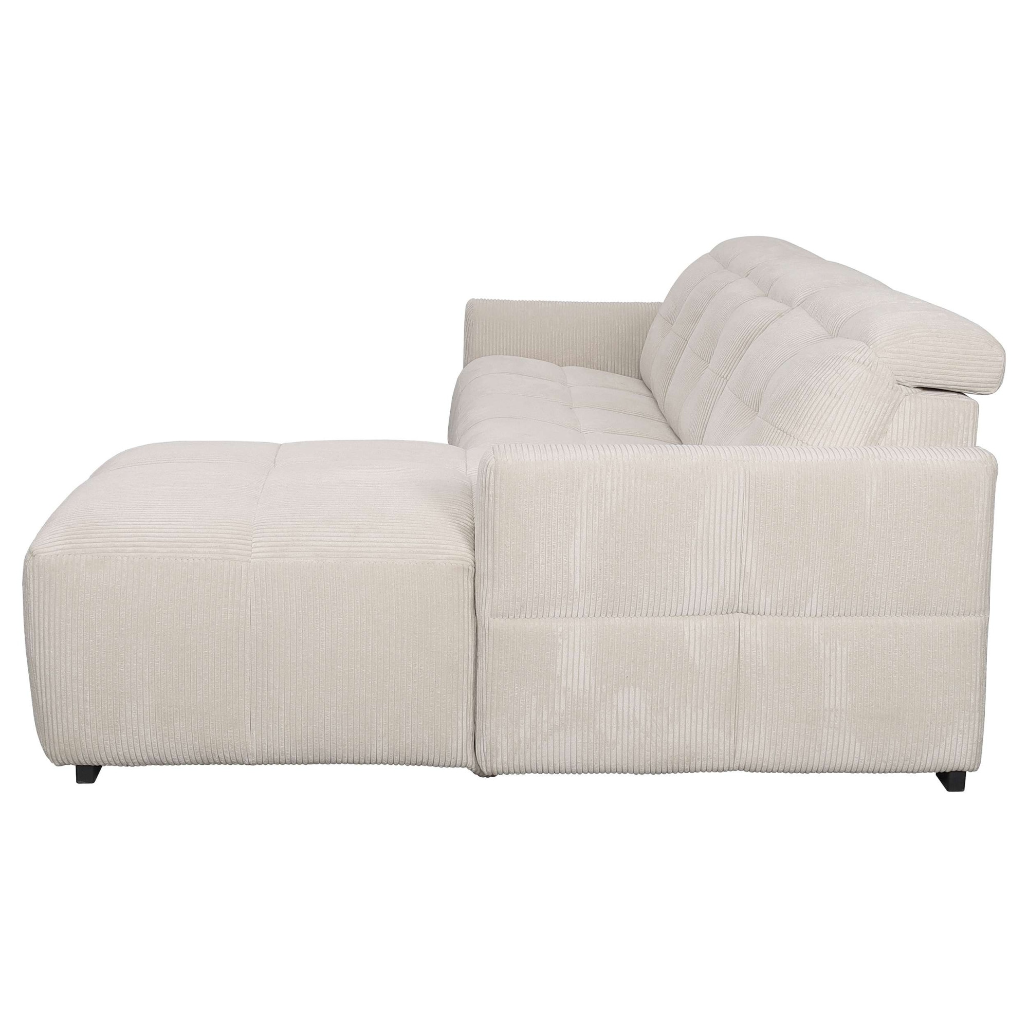 GOODproduct Ecksofa »CAARLA Cord, L-Form, 261 cm, man. oder elektr. Relaxfunktion (USB-A/C)« mit USB-A und USB-C bei elektrischer Ausführung, Kopfteilverstellung