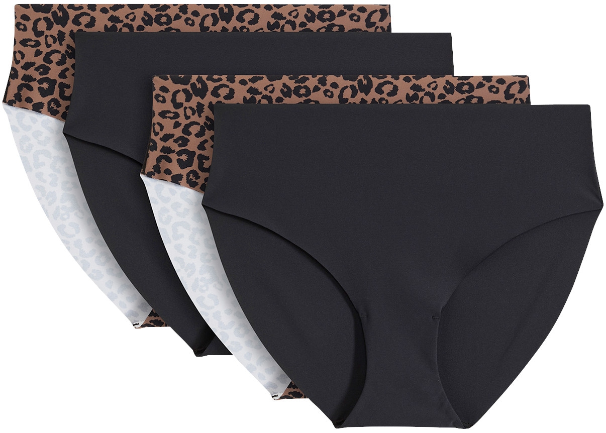 Image of bonprix Panty Packung, 4er, Maxislip, mit trendigem Druck, aus elastischem Material