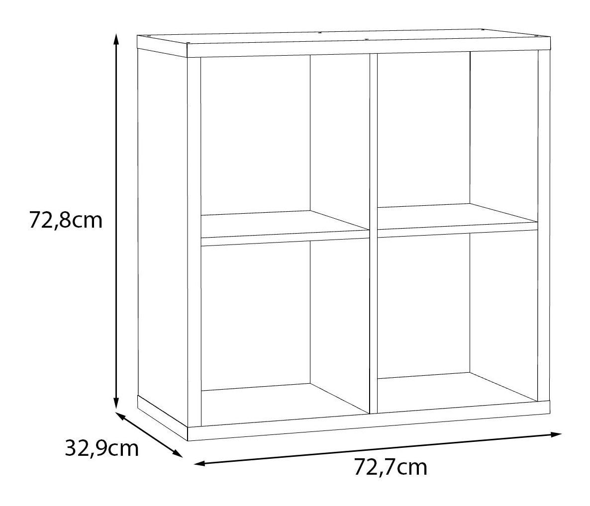 FORTE Standregal »Mauro« Fachgrösse 33x33cm, 4 Fächer