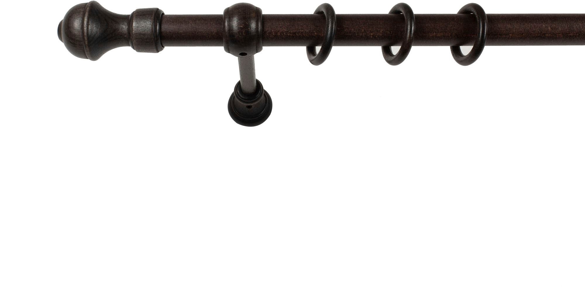 SN DECO GROUP Gardinenstange »Ares«, 1 läufig-läufig, Fixmass, 28 mm, Holz, verschiedene Längen und Farben, Komplettset