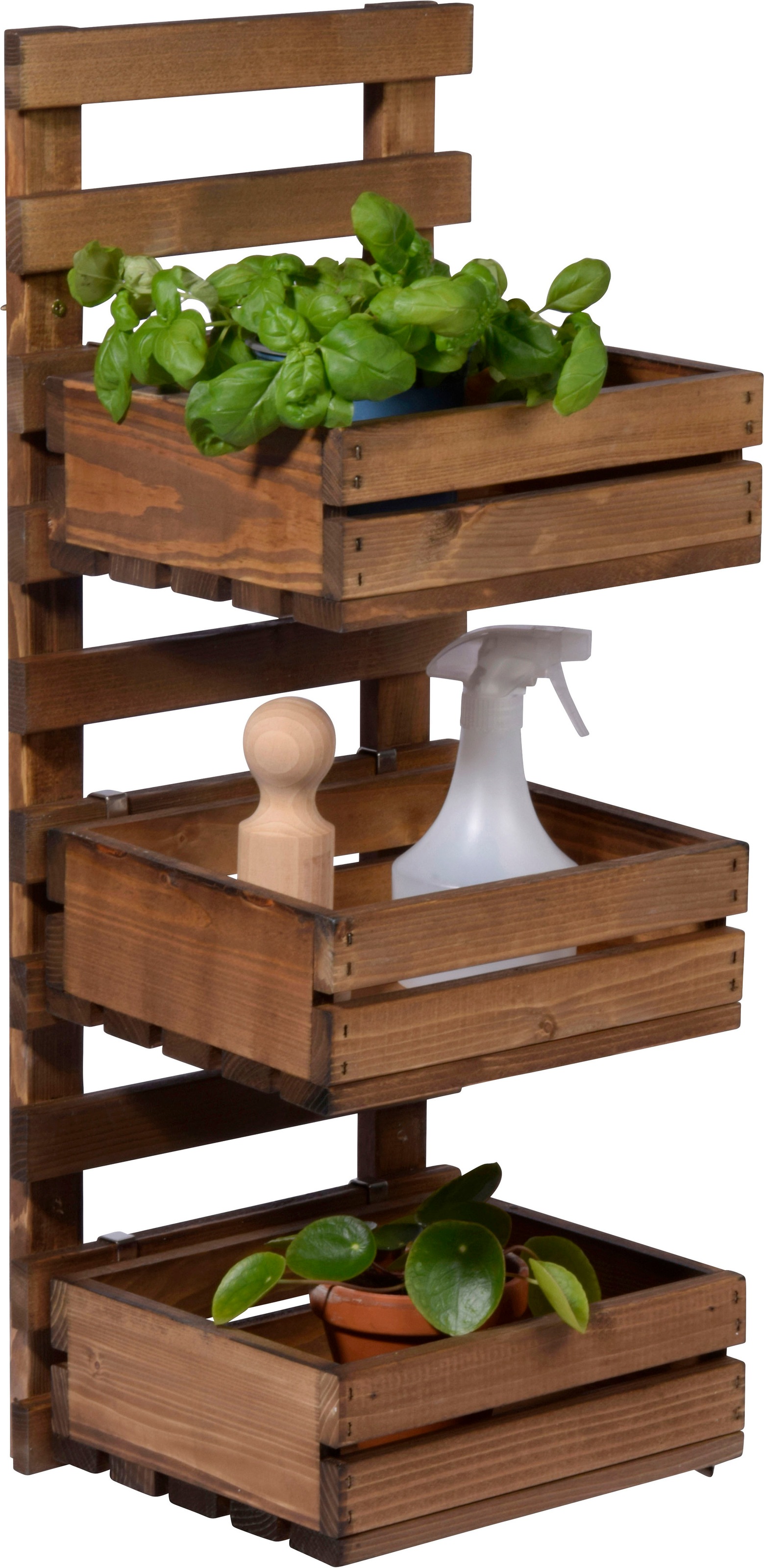 Image of dobar Wandregal flexibles 3-stufiges Wandregal, Braun