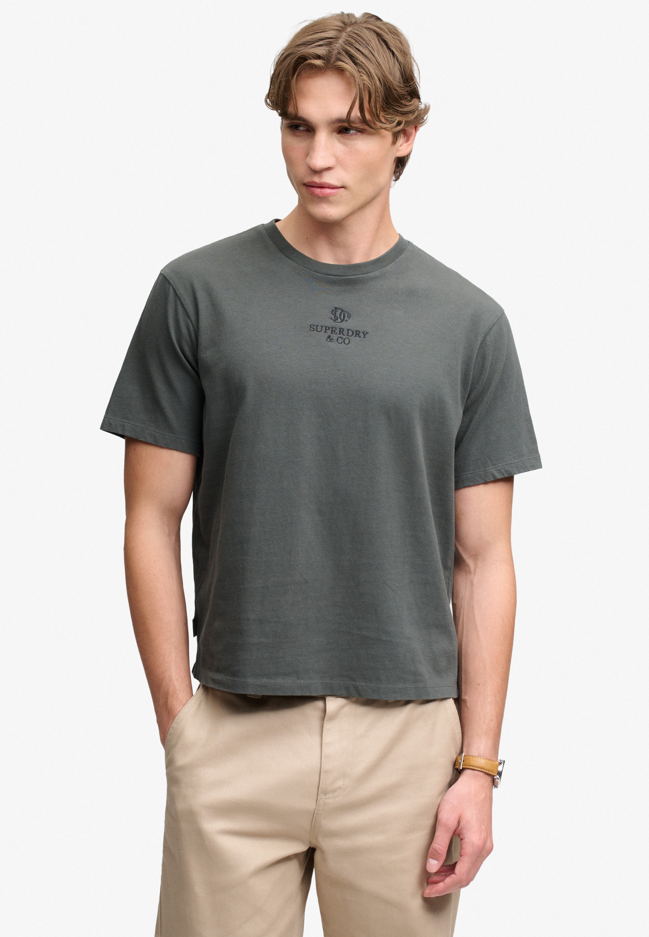 Superdry Rundhalsshirt »MICRO LOGO T SHIRT« Baumwolle, loose fit