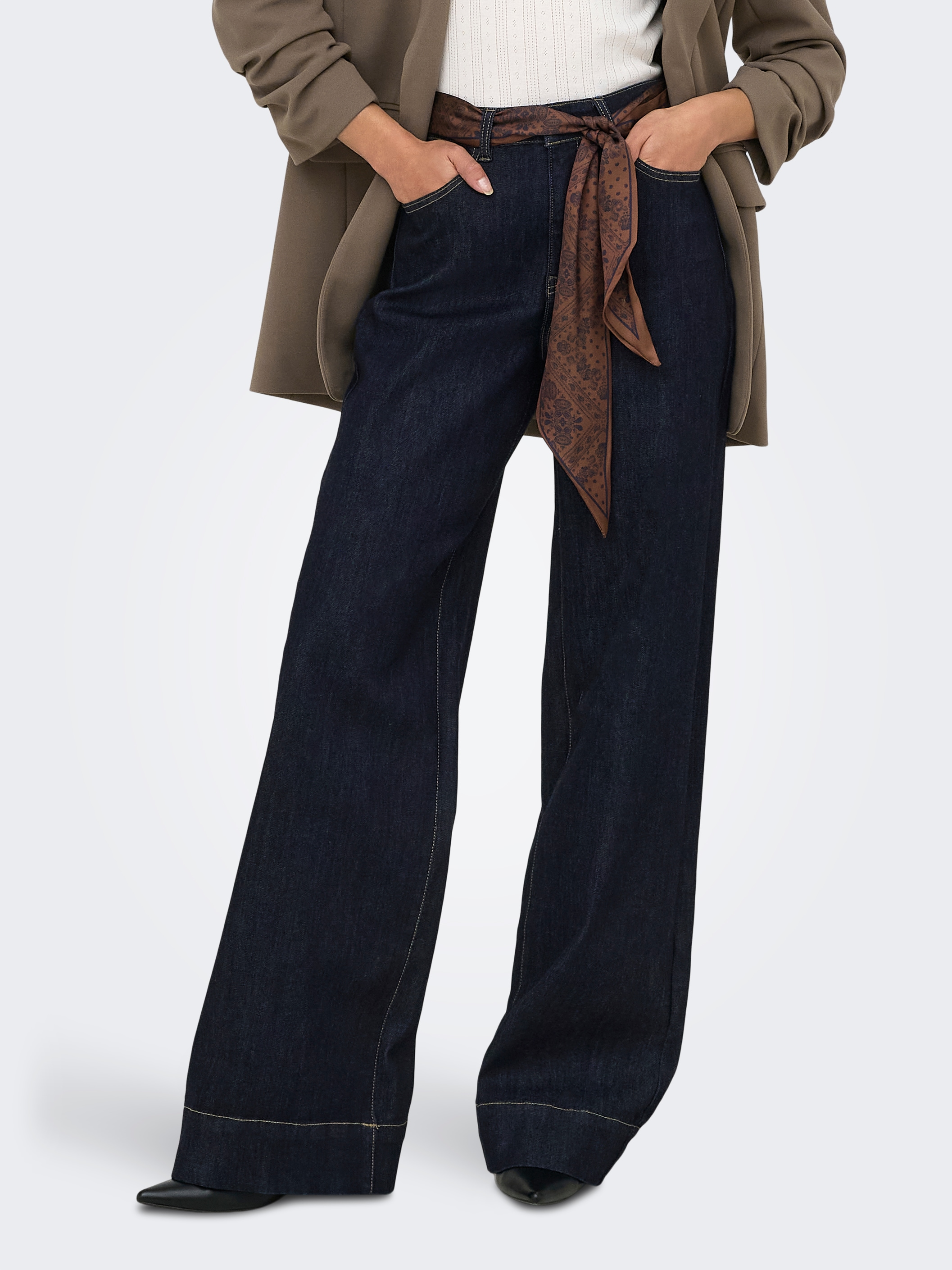 ONLY High-waist-Jeans »ONLMADISON BLUSH HW WD SCF DNM GUA12NOOS« Baumwollmischung, high waist, wide fit