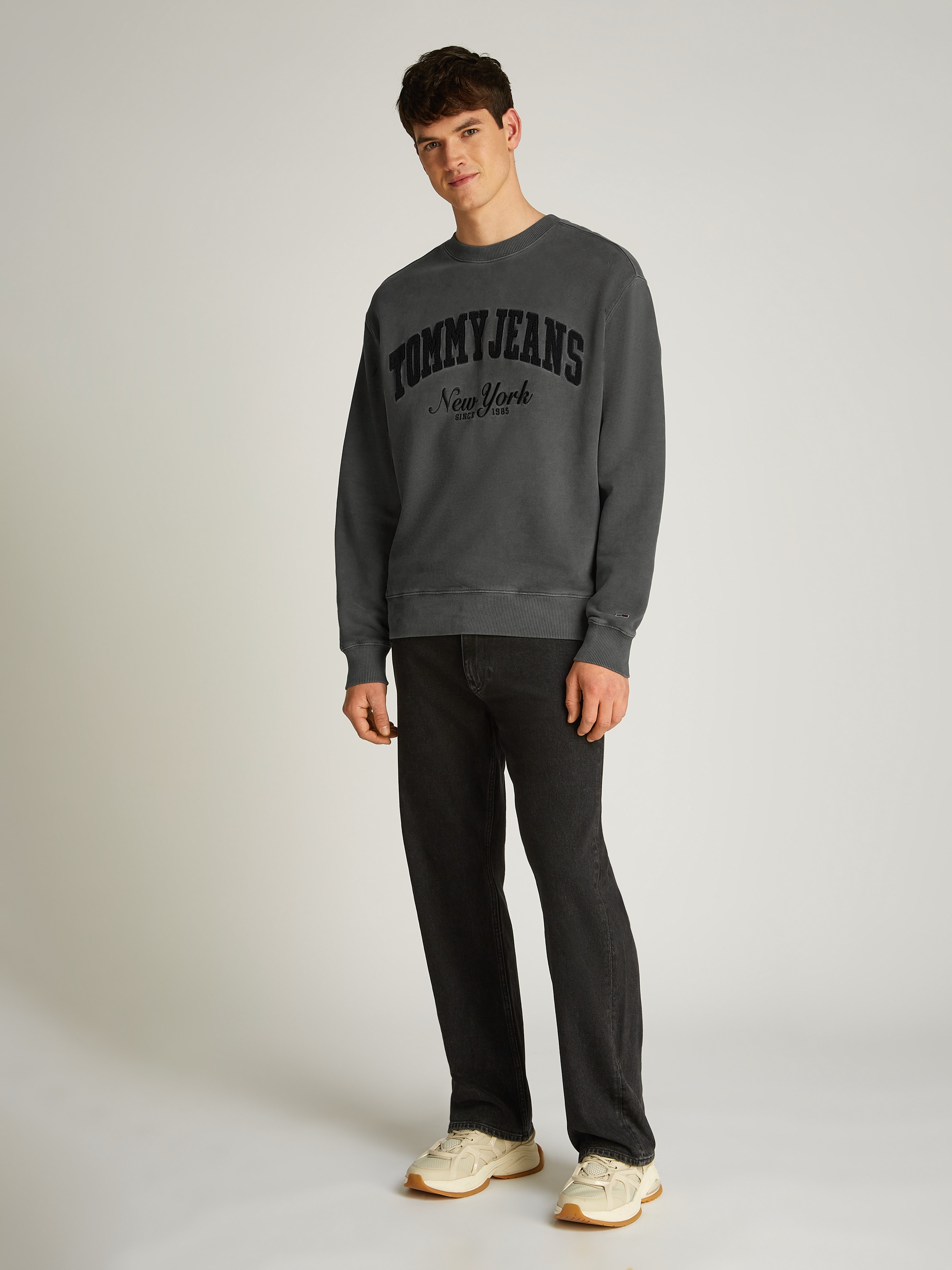 Tommy Jeans Sweatshirt »TJM RLX VINTAGE VARSITY CREW«, mit grossem Logo