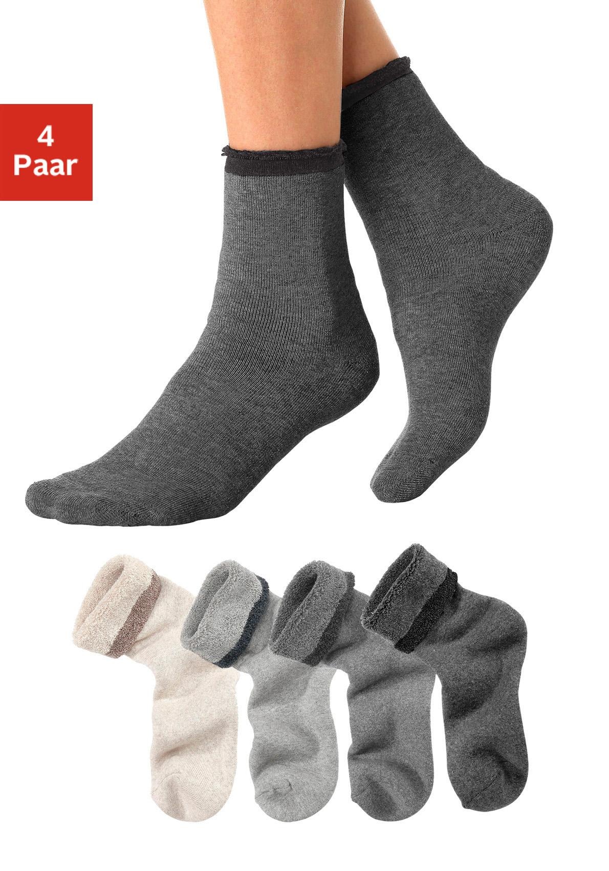 Kuschelsocken, (Set, 4 Paar), mit Innenfrottee