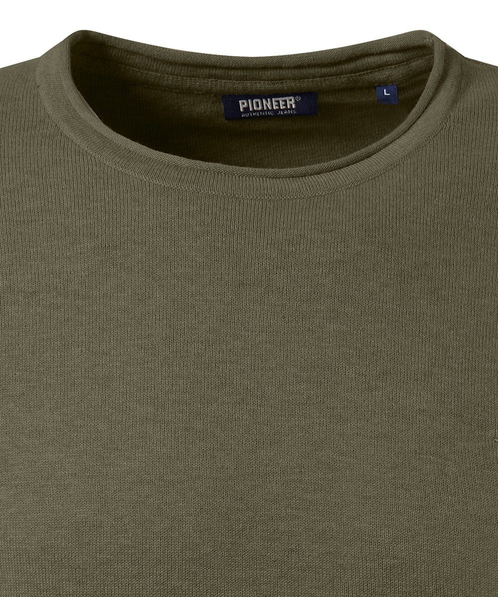 Pioneer Authentic Jeans Rundhalspullover mit Rollkante