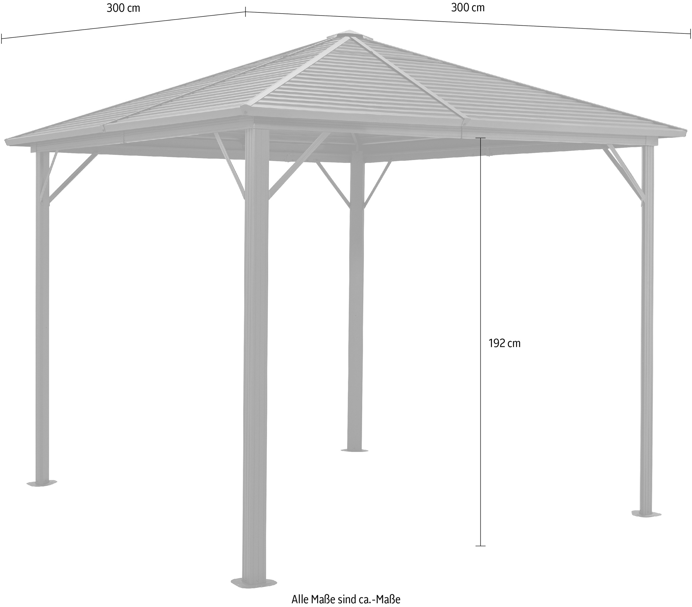 KONIFERA Pavillon »Barbados«, BxT: 300x300 cm, Aluminiumgestell, ohne Seitenteile