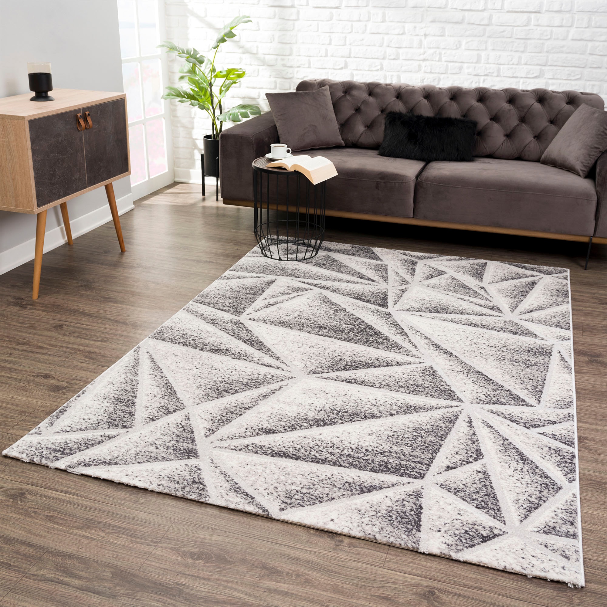 Image of Sanat Teppich "Evra 7004" rechteckig 22 mm Höhe Wohnzimmer, Kurzflor, modern, Läufer