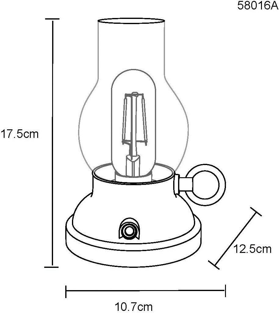 GLOBO LIGHTING Lampe de table LED »PETRO« Module LED 1 cuis blanc chaud Lampe de table à batterie, lampe mobile, design lampe à pétrole