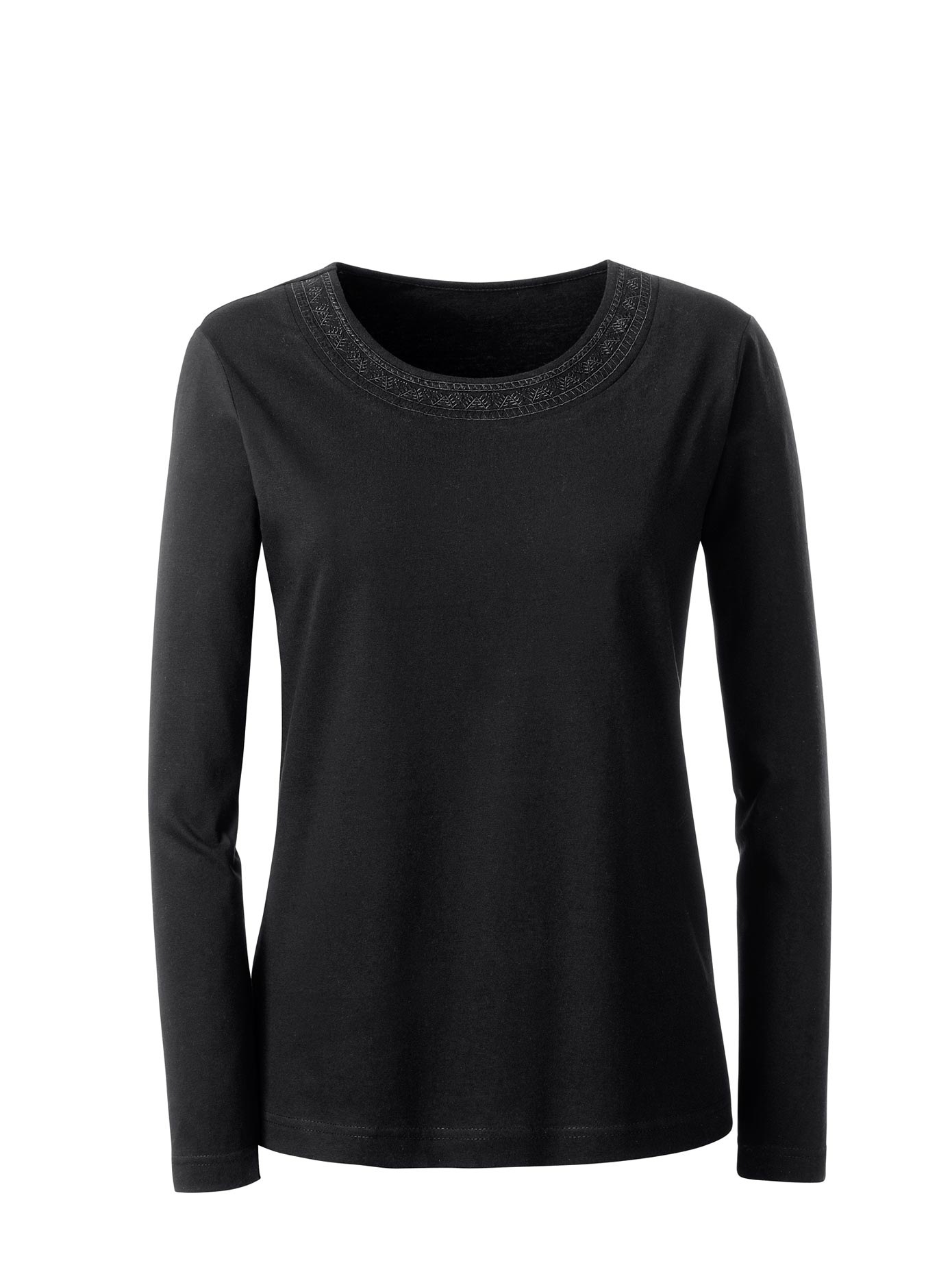 Shirt mit ton-in-ton-farbiger Stickerei im Ethno-Stil