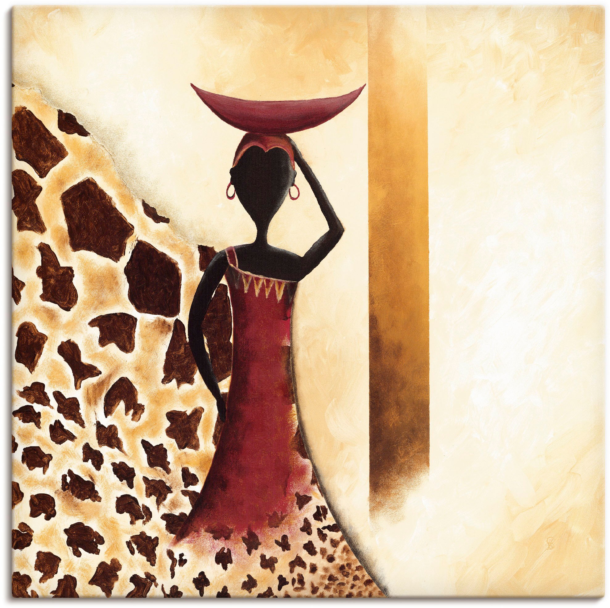 Image of Artland Leinwandbild "Afrikanische Frau II" Frau 1 Stk. tlg. auf Holzrahmen gespannt