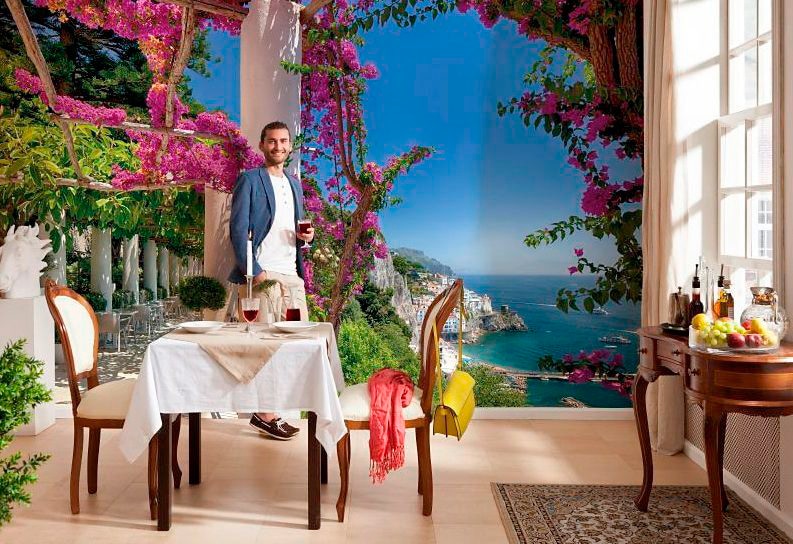 Komar Fototapete »Amalfi - Grösse 368 x 254 cm«, bedruckt, Wohnzimmer, Schlafzimmer
