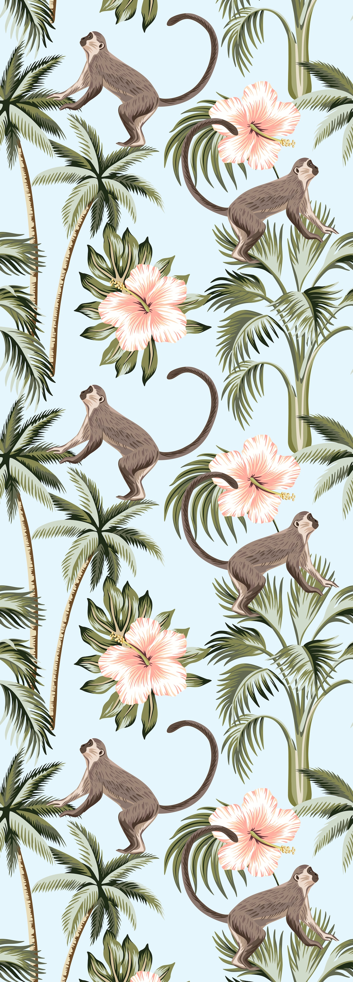 Image of queence Vinyltapete "Madlen" Motiv bedruckt botanisch floral gemustert natürlich glatt 90x250cm, selbstklebend, kinderleichte Anbringung, Sticker