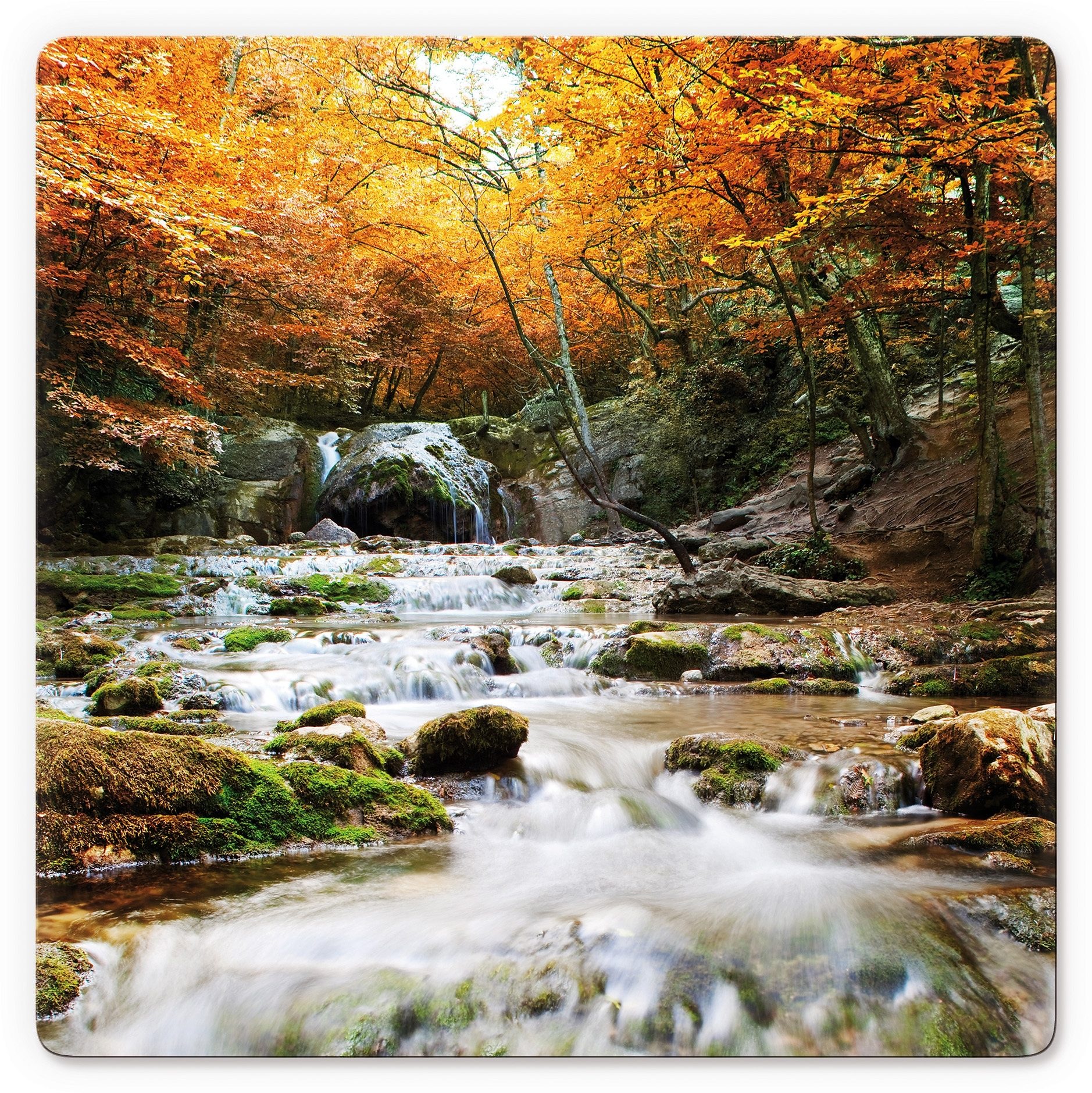 Image of Wall-Art Glasbild »Autumn Waterfall«, 50/50 cm bei Ackermann Versand Schweiz