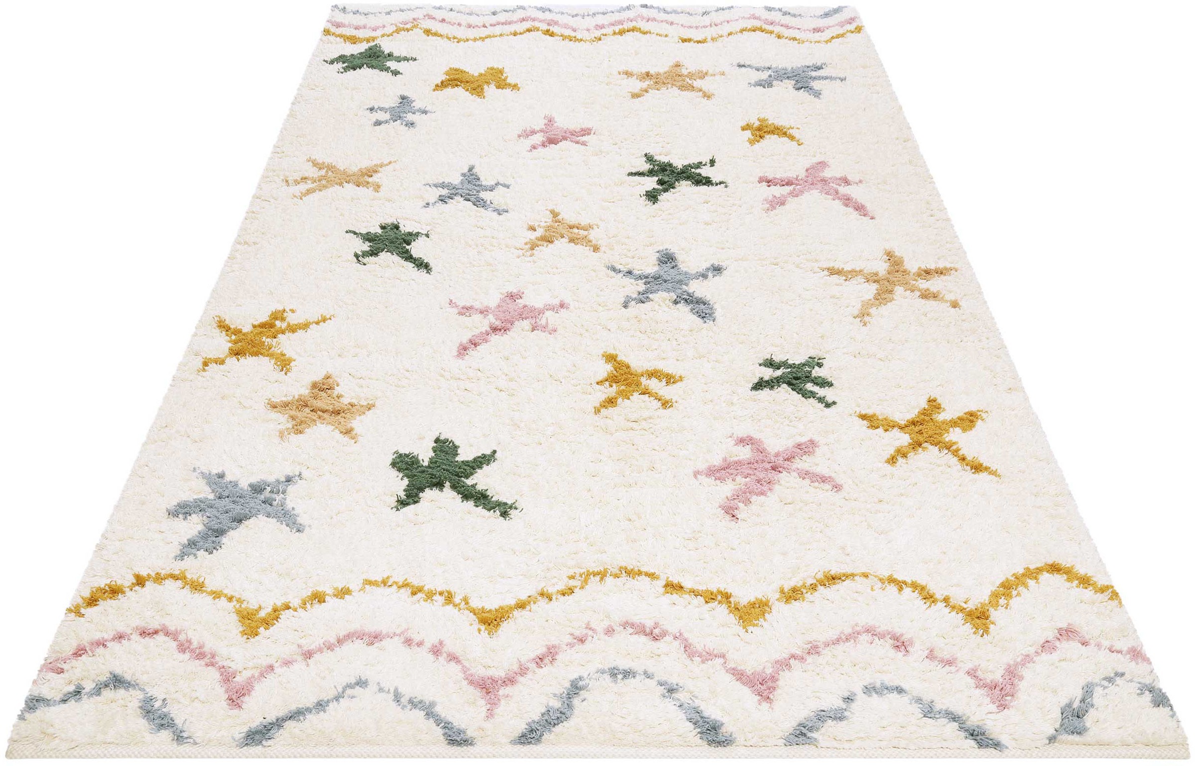 Image of Esprit Kinderteppich »Sea Star ESP-2216«, rechteckig, 25 mm Höhe, Hochflor Baumwolle, Teppich mit bunten Sternen bei Ackermann Versand Schweiz