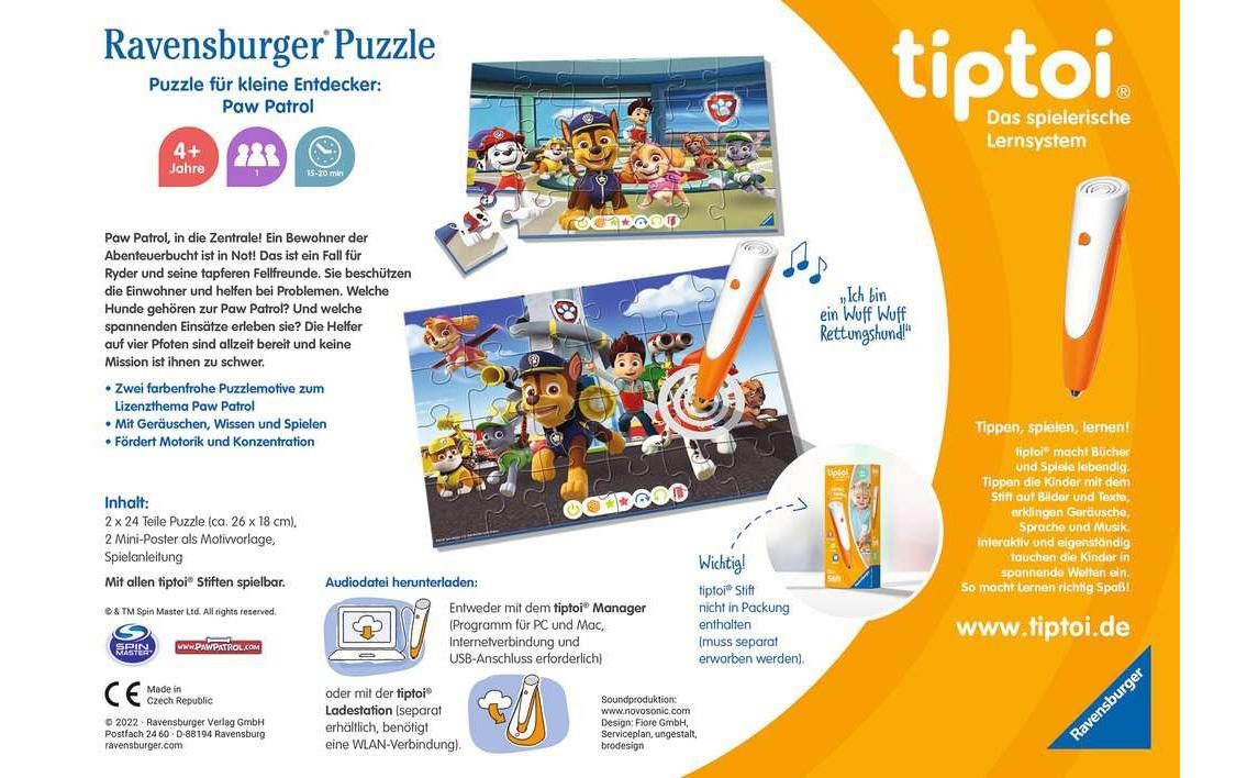 Ravensburger Puzzle »tiptoi Puzzle: Paw Patrol«