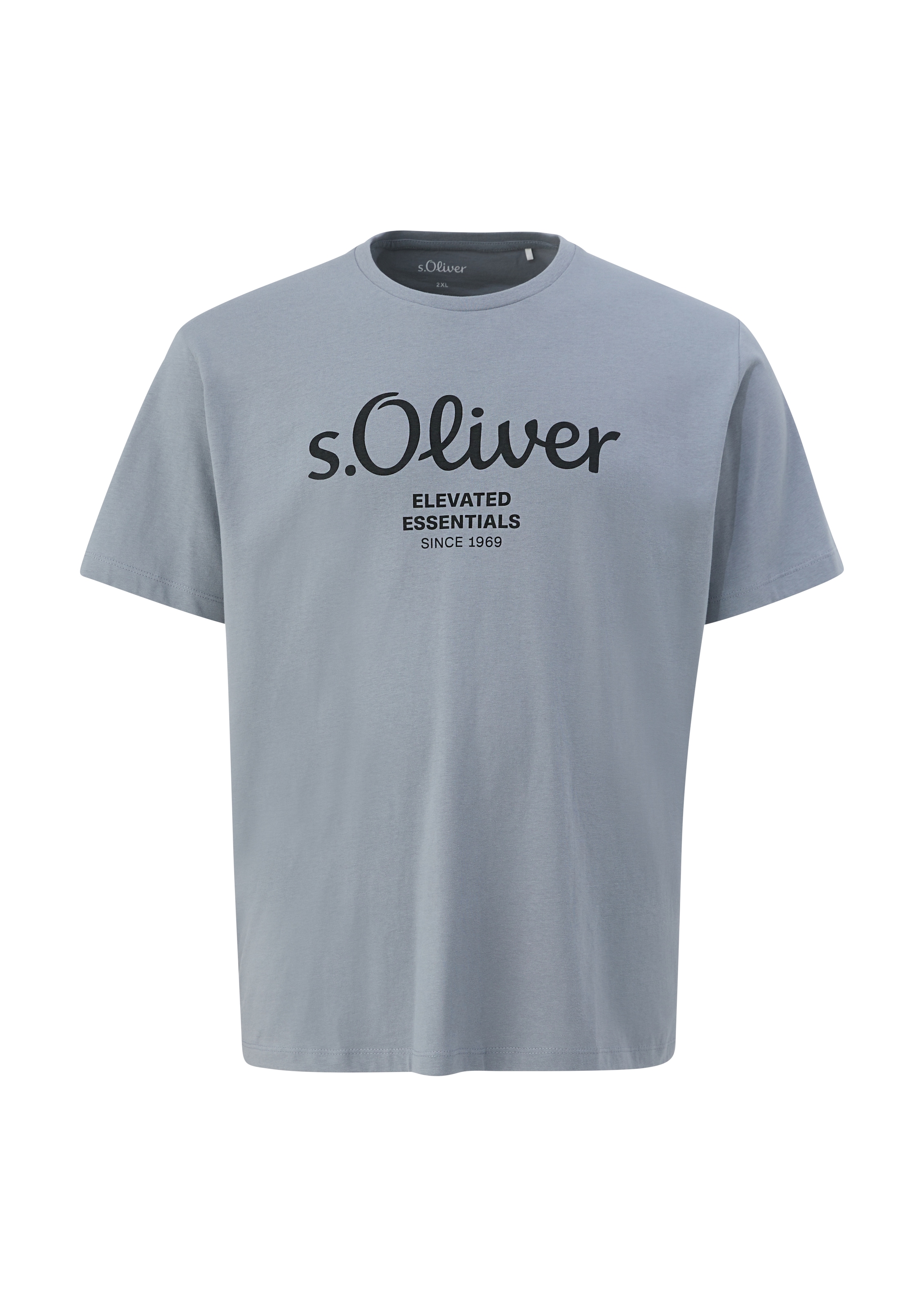Image of s.Oliver Men Big Sizes Kurzarmshirt mit Logo-Print/Grosse Grössen