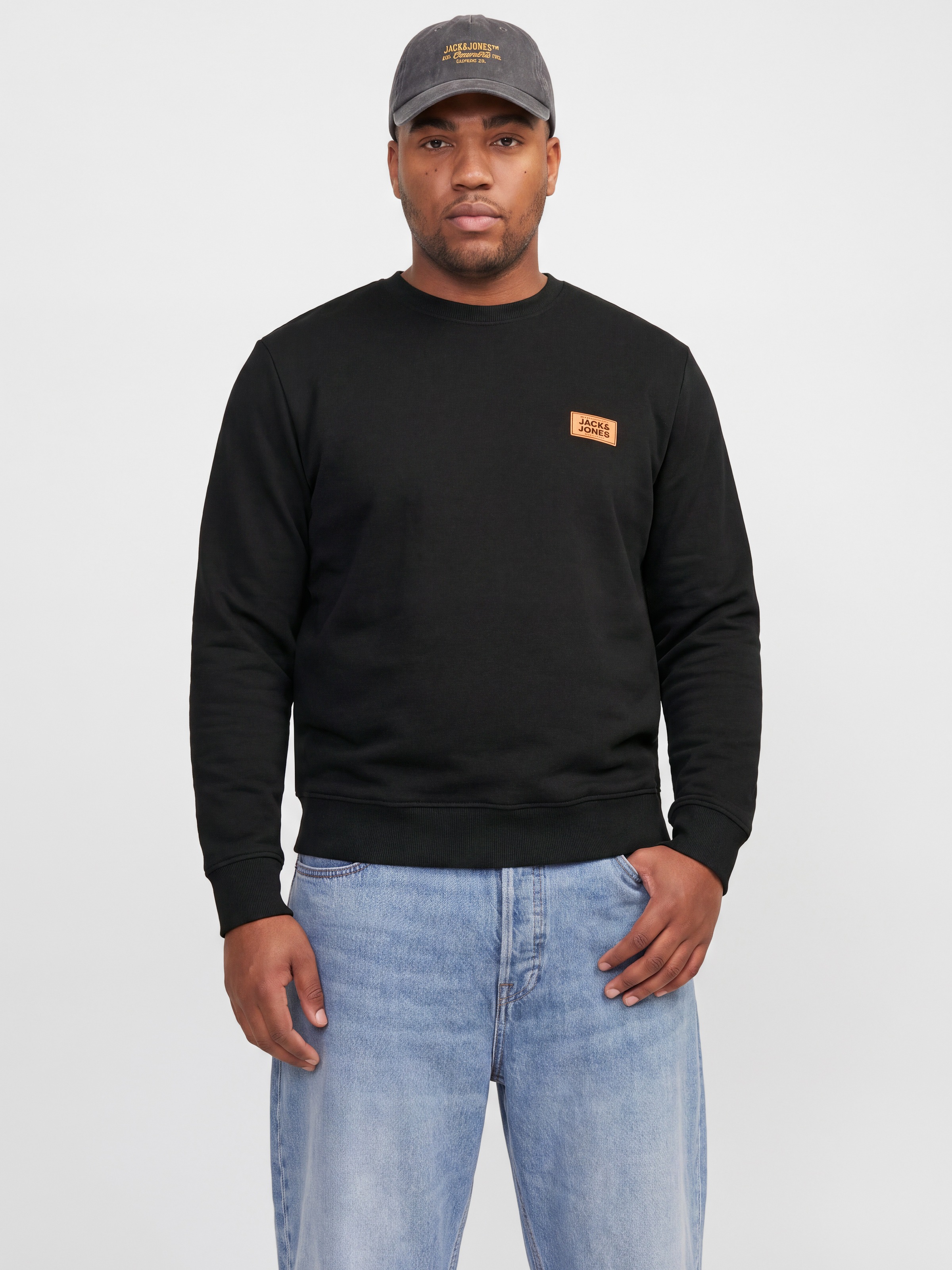 Image of Jack & Jones PlusSize Sweatshirt "JJRUSH SWEAT CREW NECK PLS", Baumwollmischung, normal geschnitten