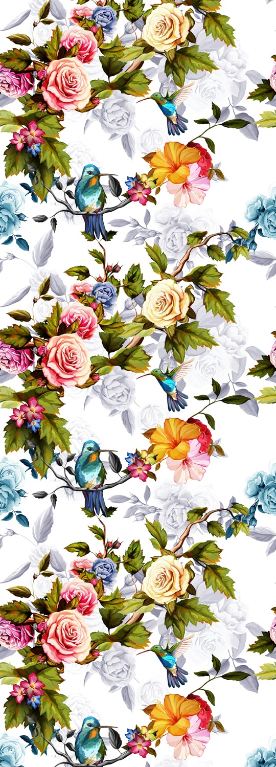 Image of queence Vinyltapete "Josephine" Motiv bedruckt botanisch floral gemustert natürlich glatt 90x250cm, selbstklebend, kinderleichte Anbringung, Sticker