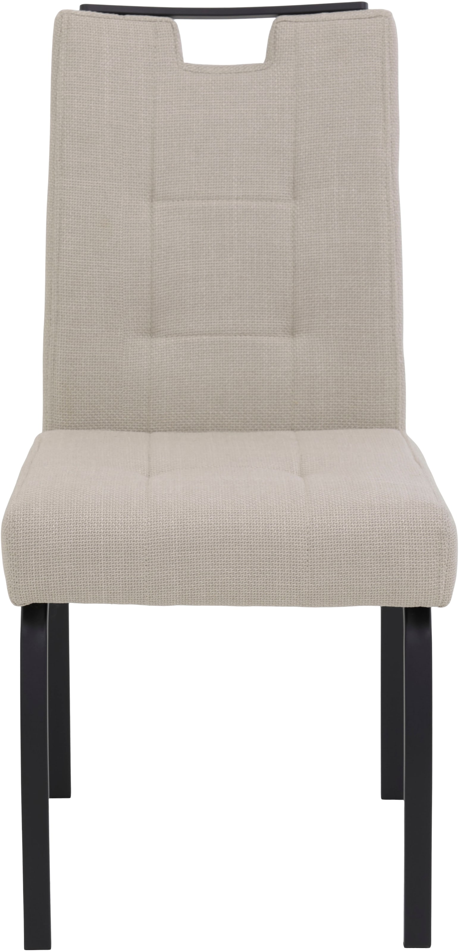 HELA 4-Fussstuhl »LINZ, Esszimmerstuhl, Komfortstuhl«, (Set), 4 St., Microfaser-Webstoff, XL-Sitz,elegante Griffleiste,Komfortsitz mit Federkern,140kg belastbar