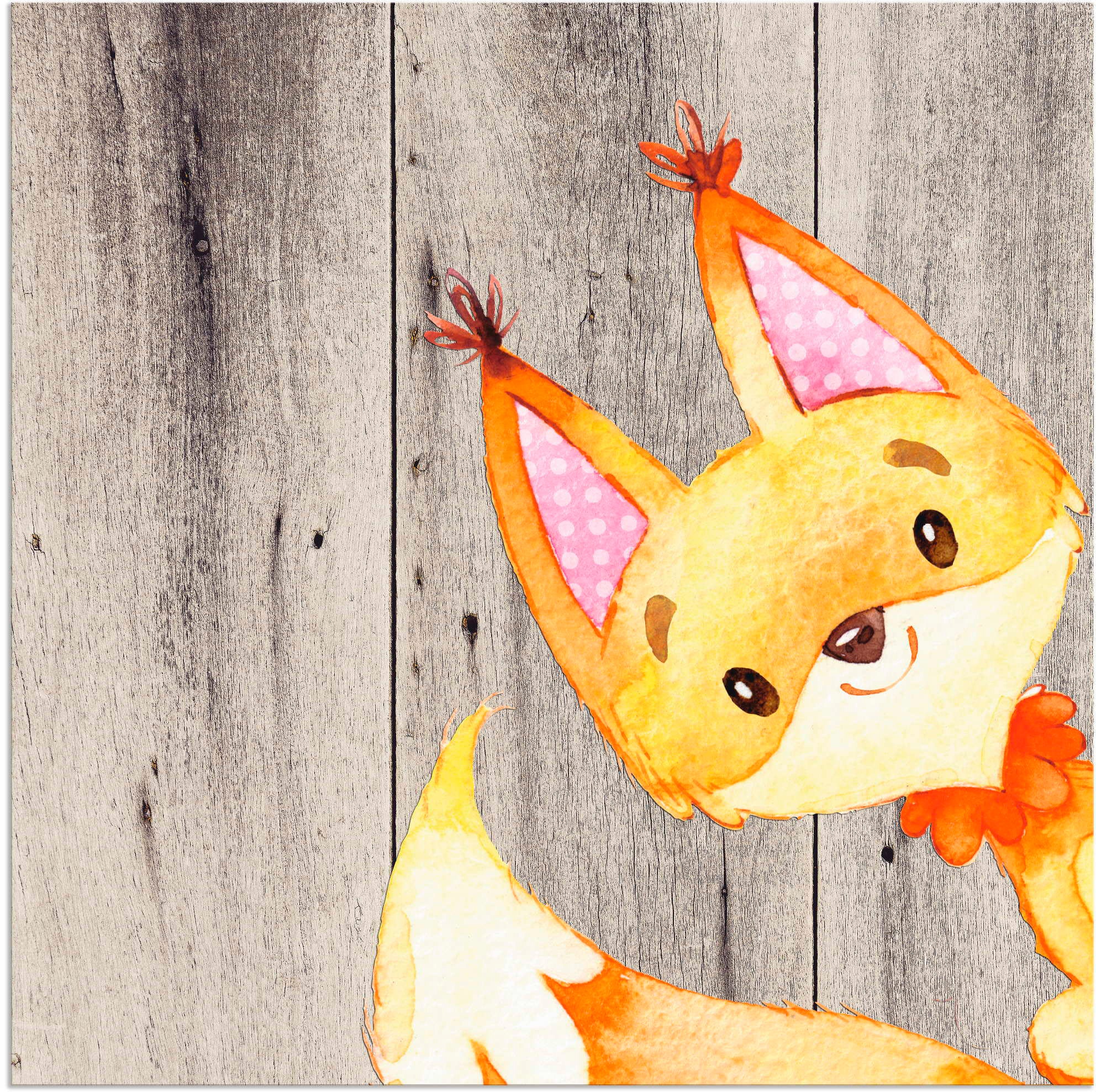 Image of Artland Wandbild »Waldland Freunde - Fuchs«, Tiere, (1 St.), in vielen Grössen & Produktarten - Alubild / Outdoorbild für den Aussenbereich, Leinwandbild, Poster, Wandaufkleber / Wandtattoo auch für Badezimmer geeignet bei Ackermann Versand Schweiz