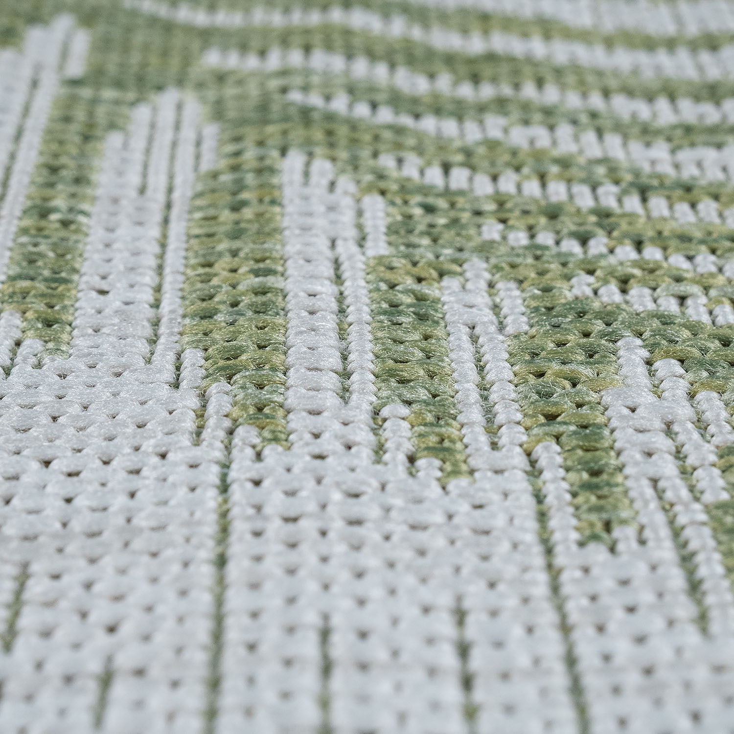 Paco Home Teppich »Kuba 126«, rechteckig, 4 mm Höhe, Flachgewebe, Motiv Blätter, In- und Outdoor geeignet, Wohnzimmer