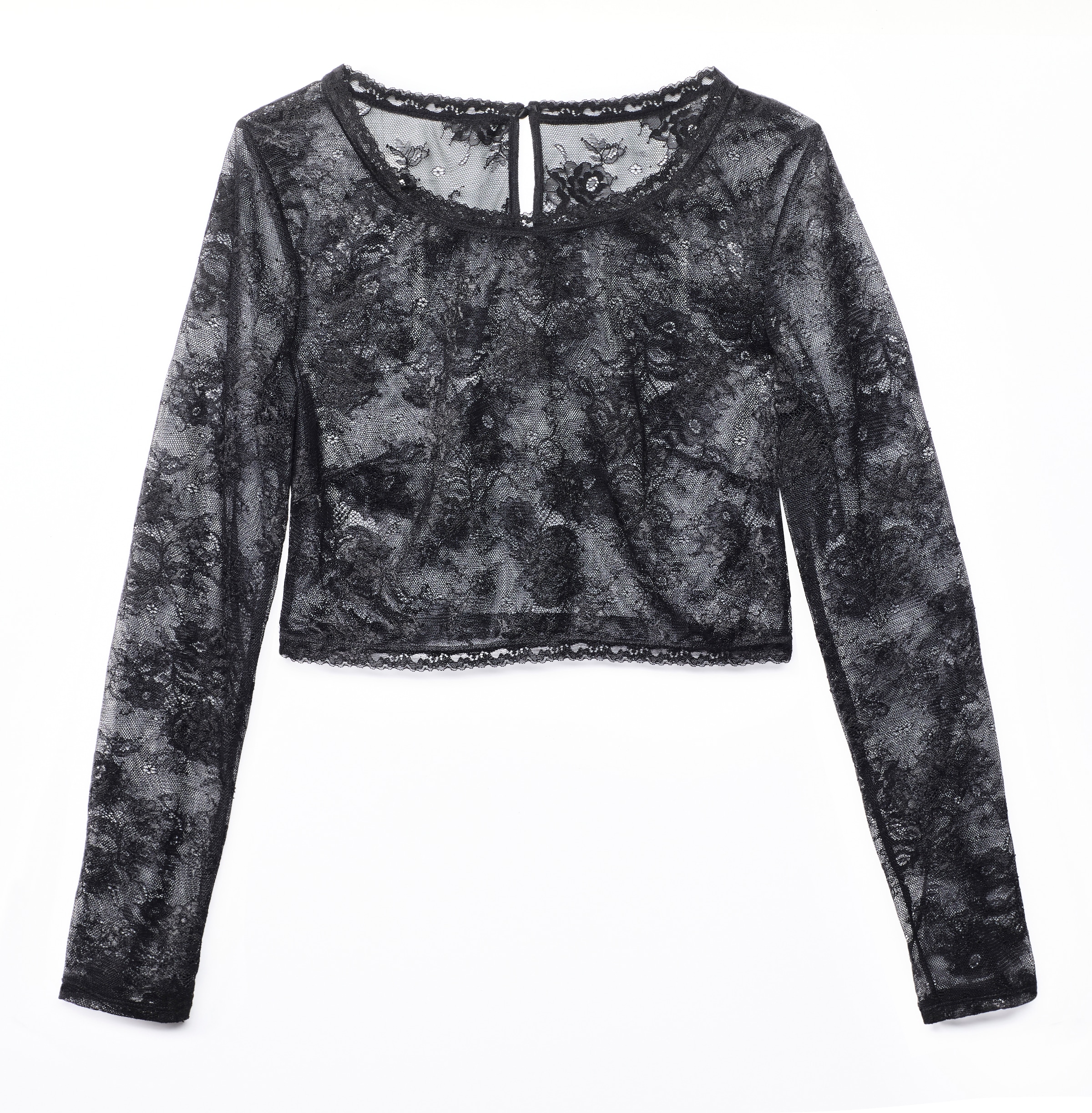 LASCANA Spitzentop mit langen Ärmeln – feminin, elegant und ideal zu kombinieren