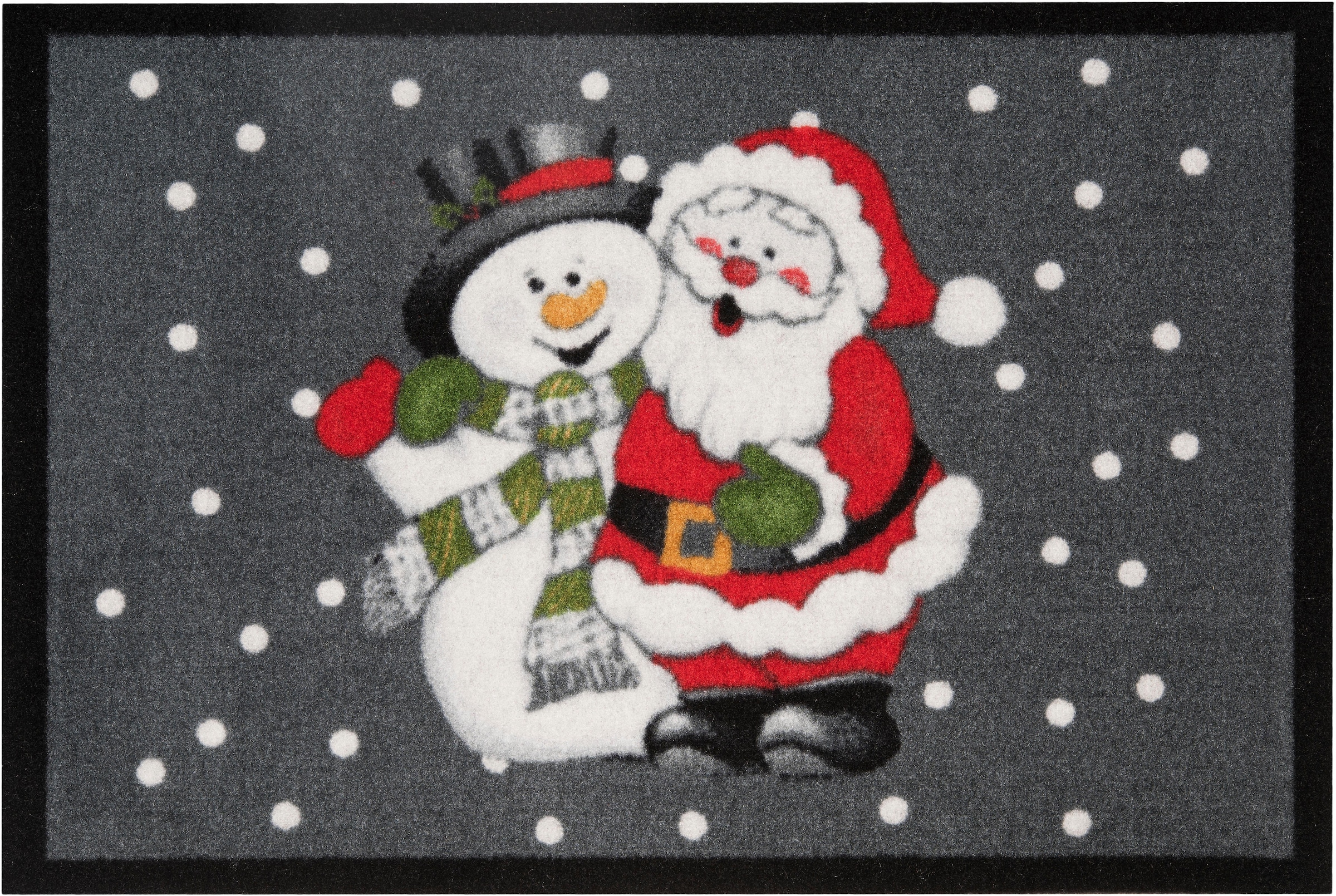 Fussmatte »Santa Snowman«, rechteckig, In- & Outdoor, Rutschfest, Schriftzug,...