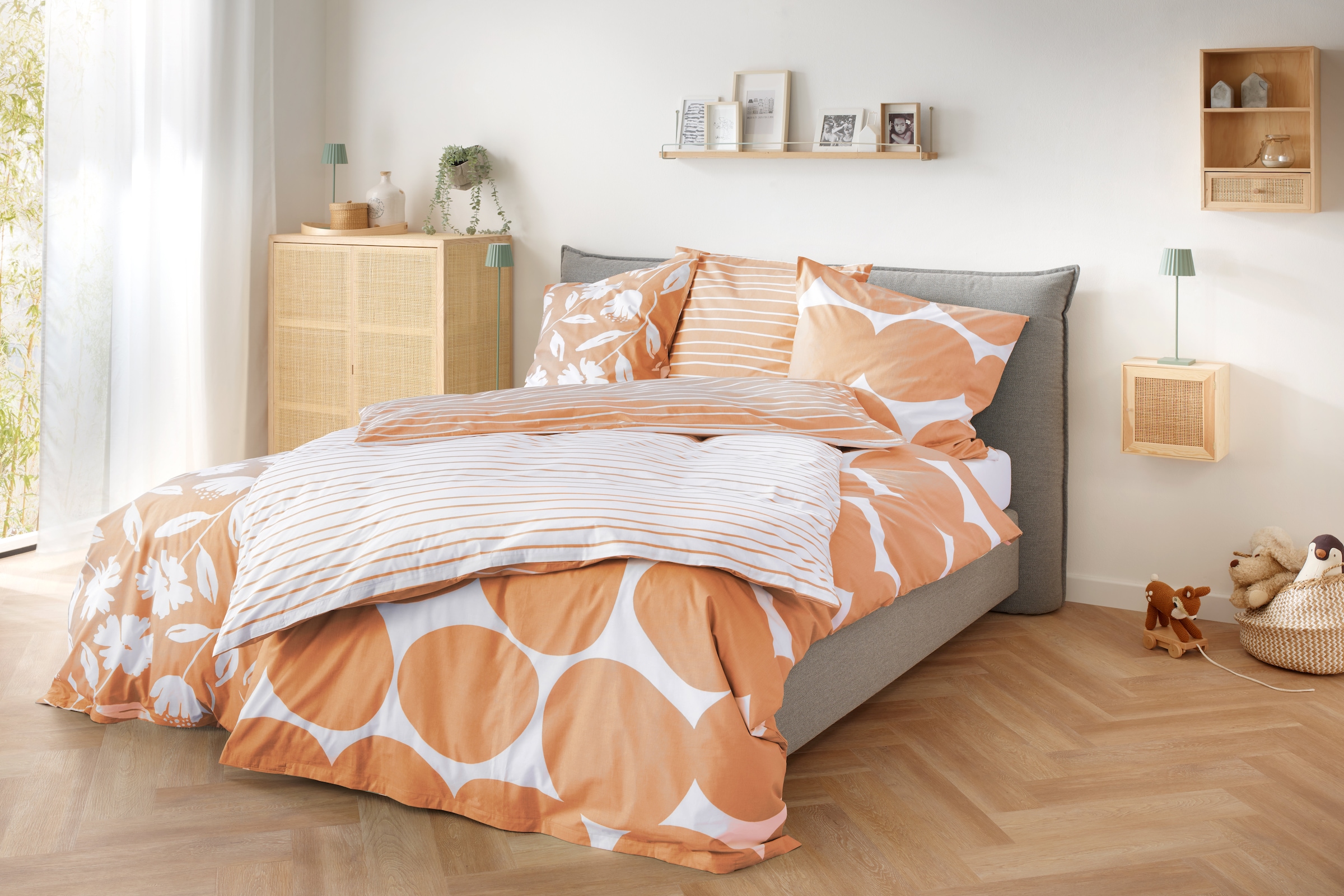 Primera Linge de lit réversible »Perkal Bettwäsche« 2 surface lisse, parfaite pour des nuits reposantes, respirante
