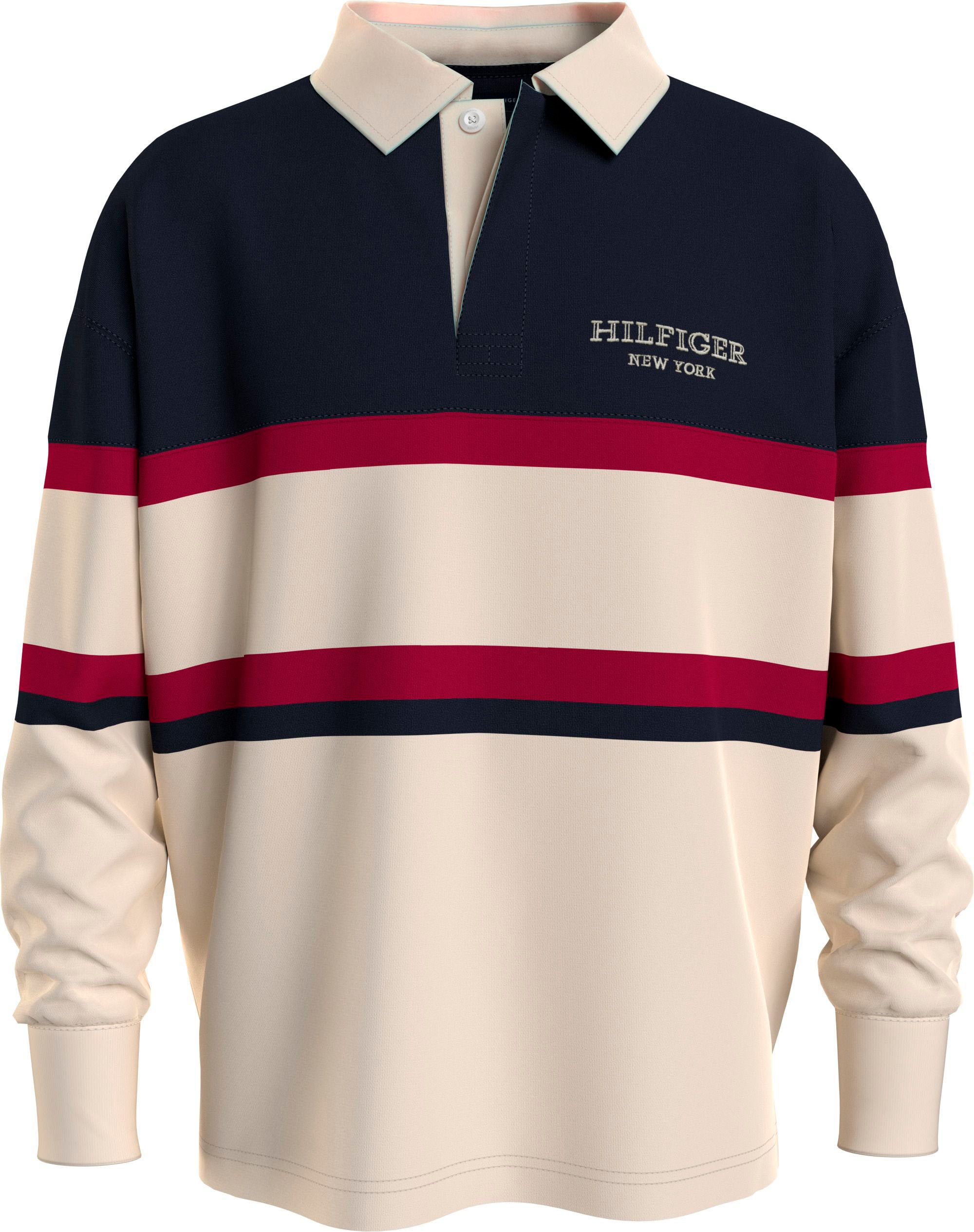 Tommy Hilfiger Sweatshirt »MONOTYPE COLOR BLOCK RUGBY«, mit Knöpfen am Kragen