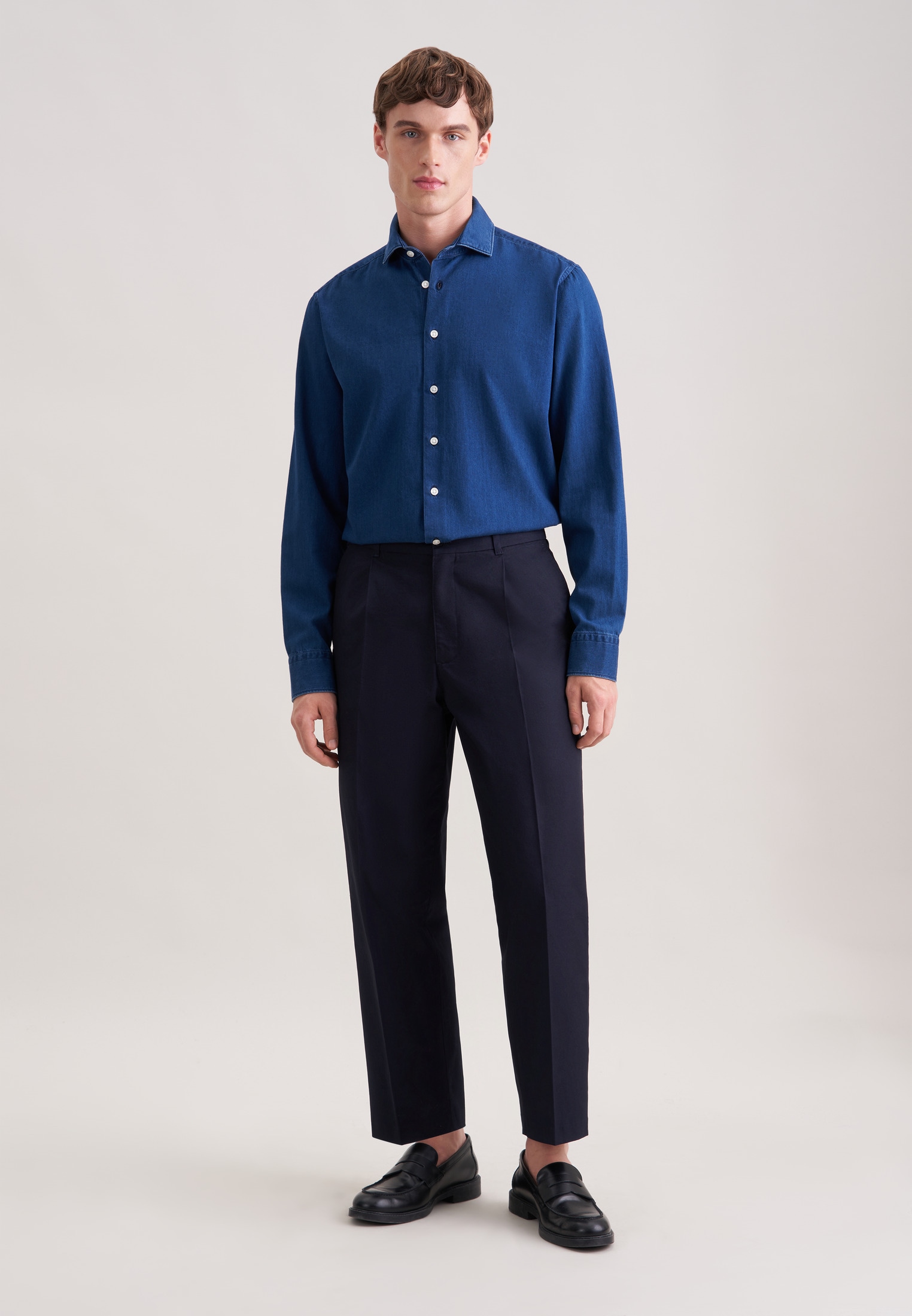 seidensticker Chemise en jean Regular 1/1 Kentkragen Denim