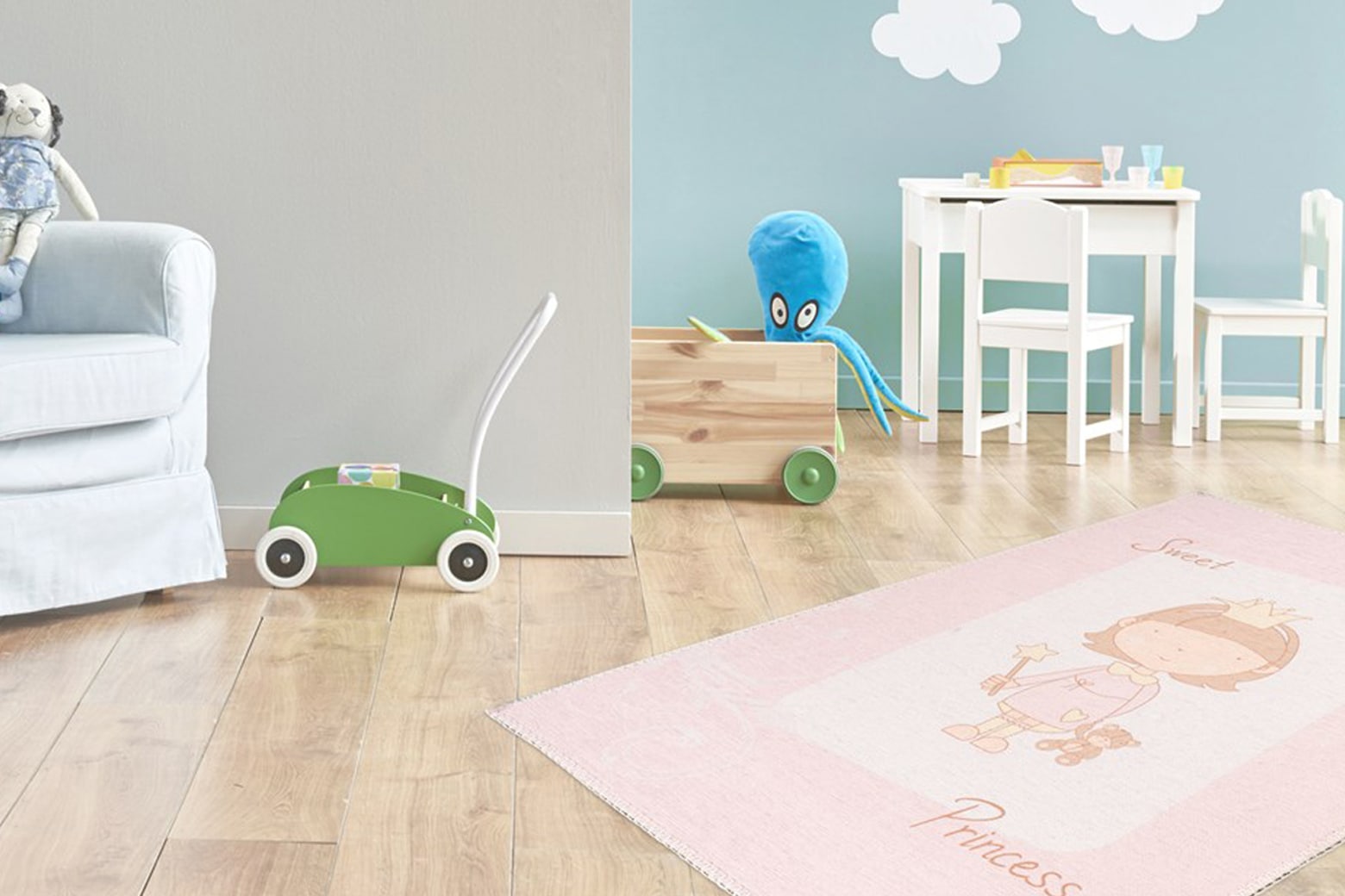 Image of Arte Espina Kinderteppich "Bambini 300" rechteckig 5 mm Höhe Fantasievoll bedruckter Kinderteppich, angenehme Haptik