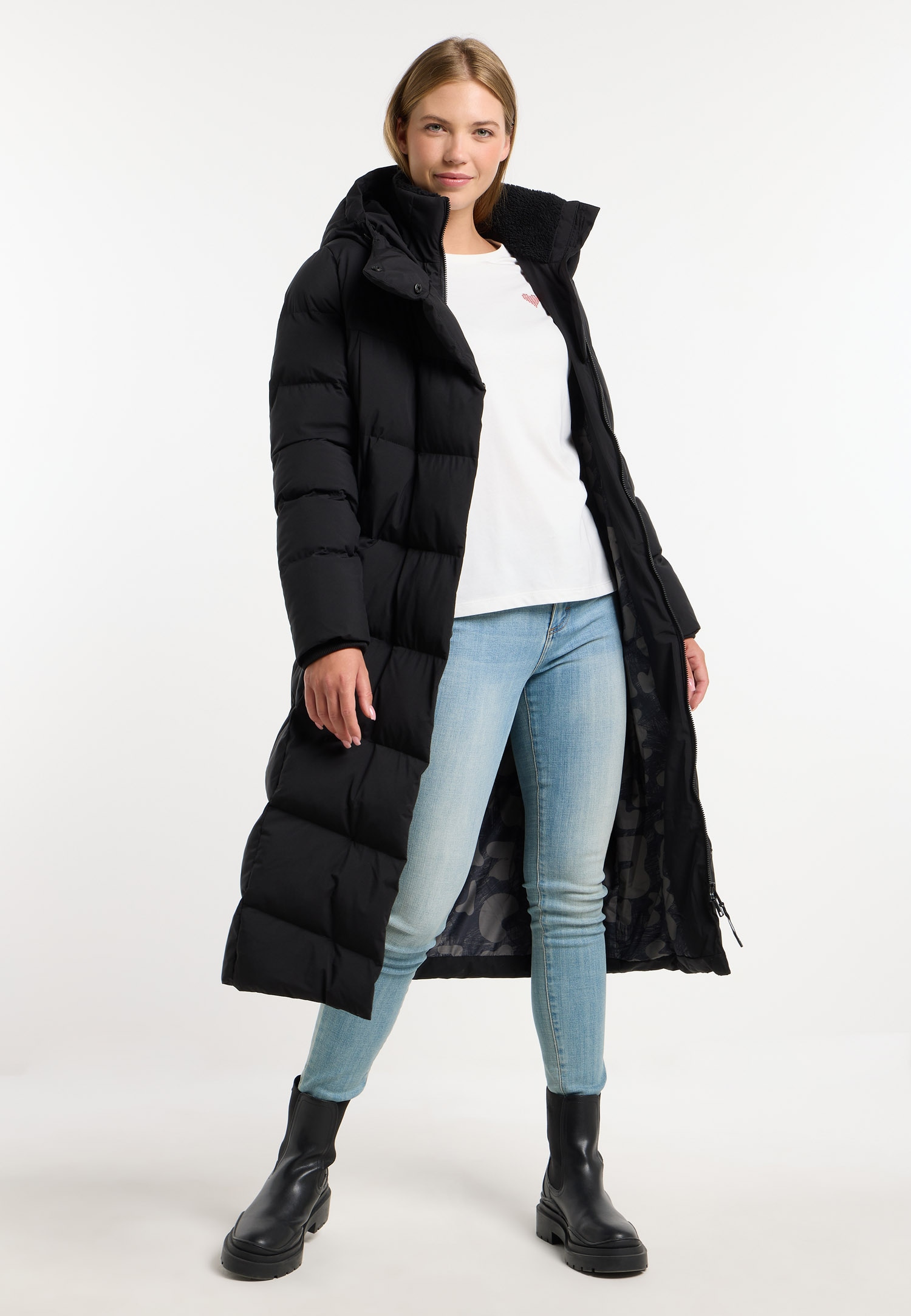 Ragwear Steppmantel »PAVLA LONG« verdeckter Reissverschluss