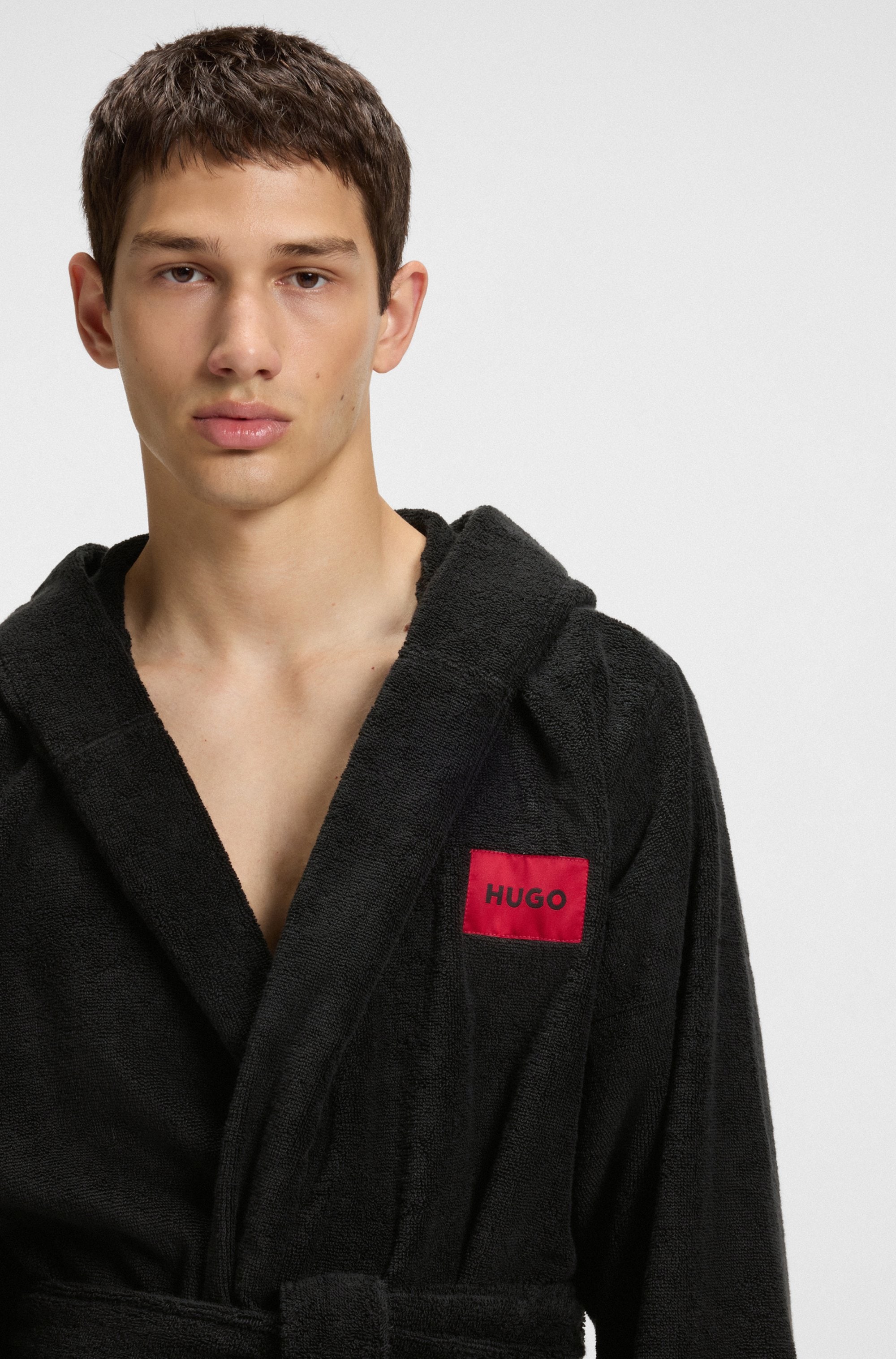 HUGO Underwear Bademantel »Terry Gown Hooded« mit Kapuze & kontrastfarbenen Logo