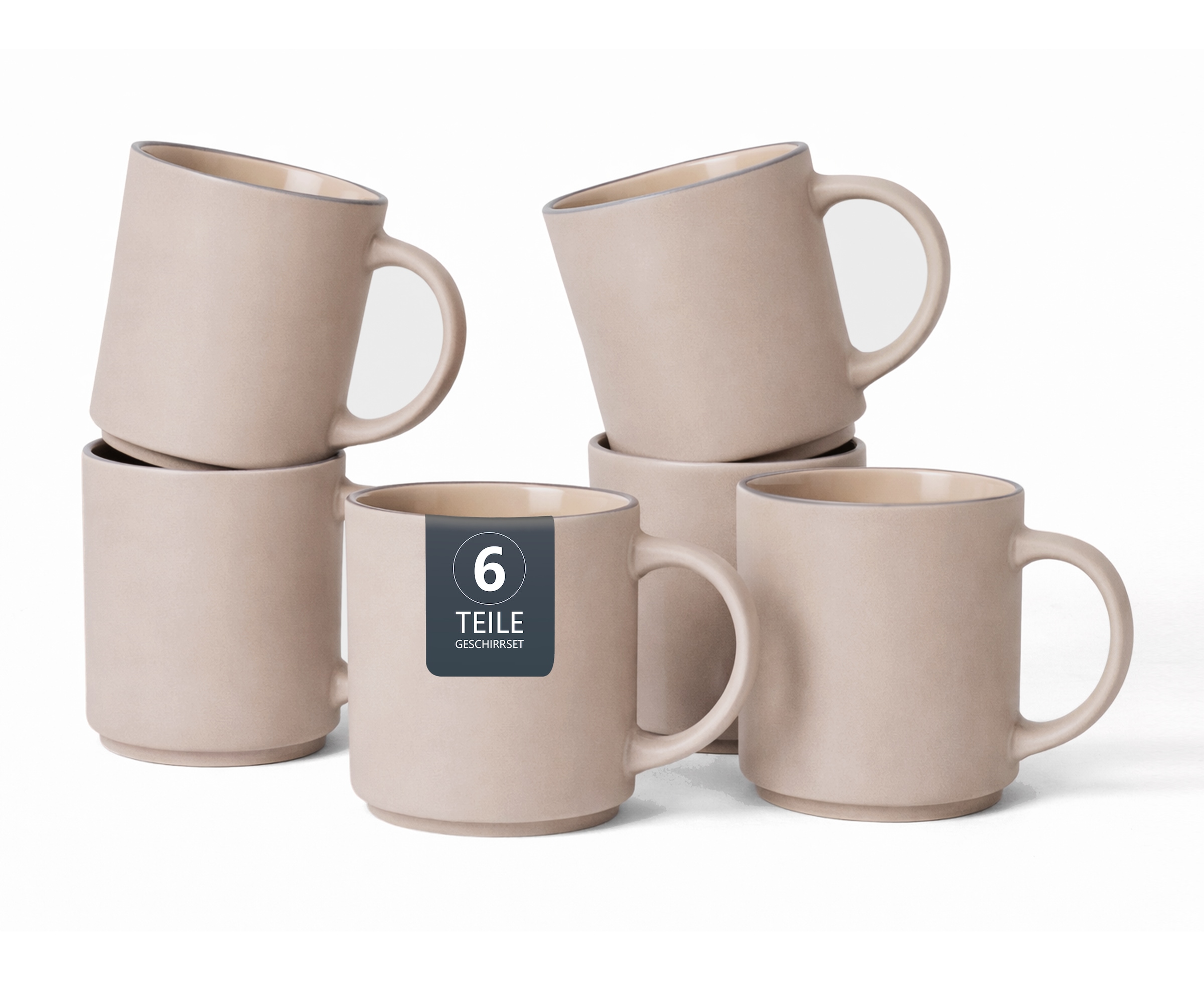 GOODproduct Becher »Kaffeebecher Ylvii, 6er Set« spülmaschinenfest und mikrowellengeeignet, 350 ml