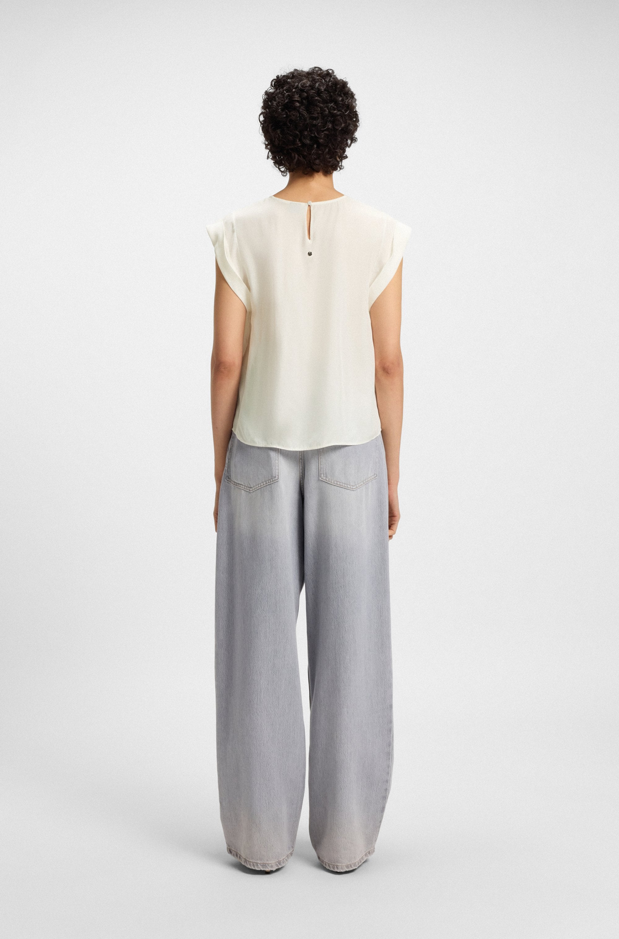 BOSS ORANGE Chemisier à chemise »Irnette Premium Damenmode« mit Ärmelaufschlag