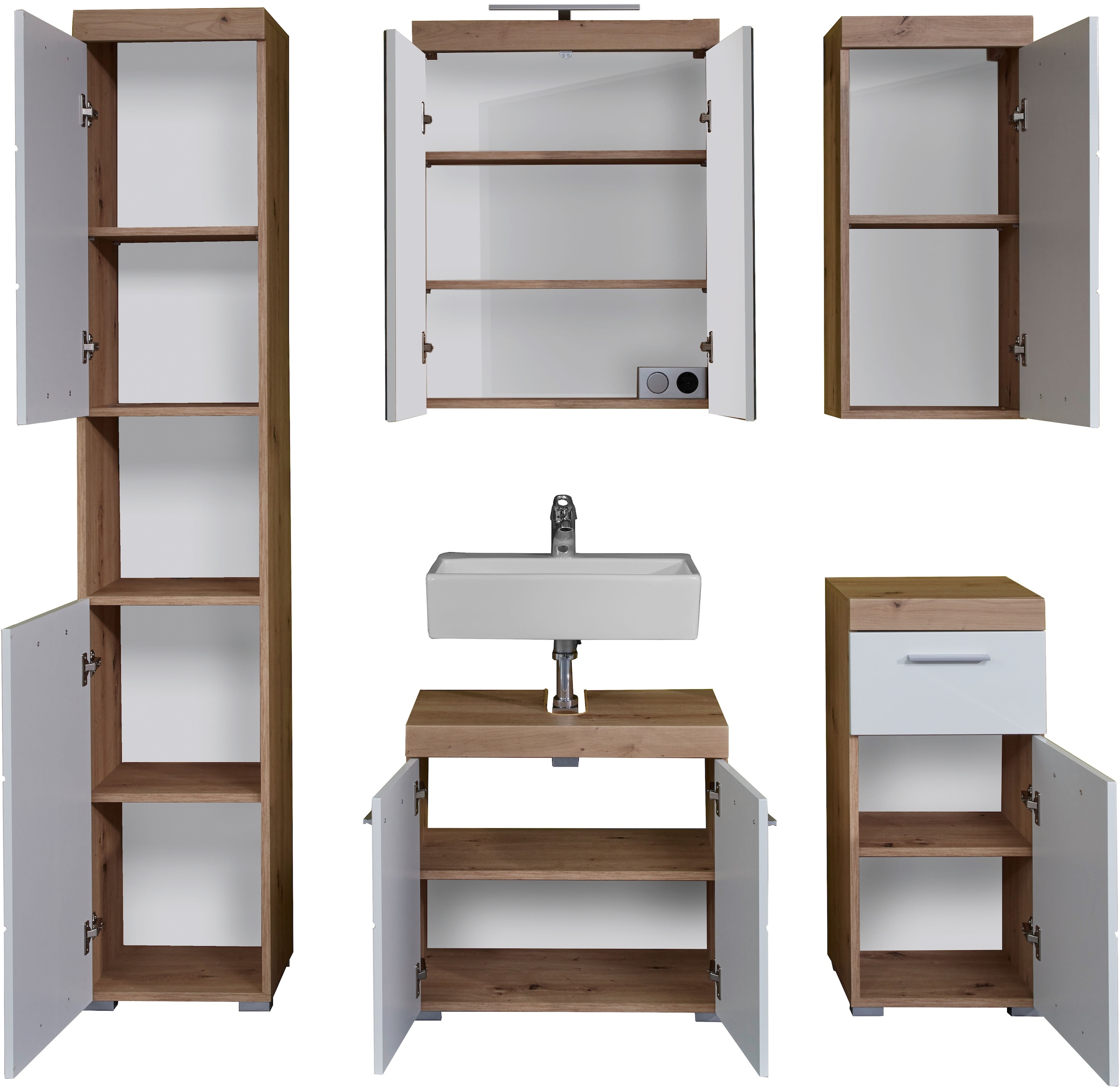 welltime Ensemble de meubles de salle de bain »Avena« Ensemble, 5 cuis tlg.