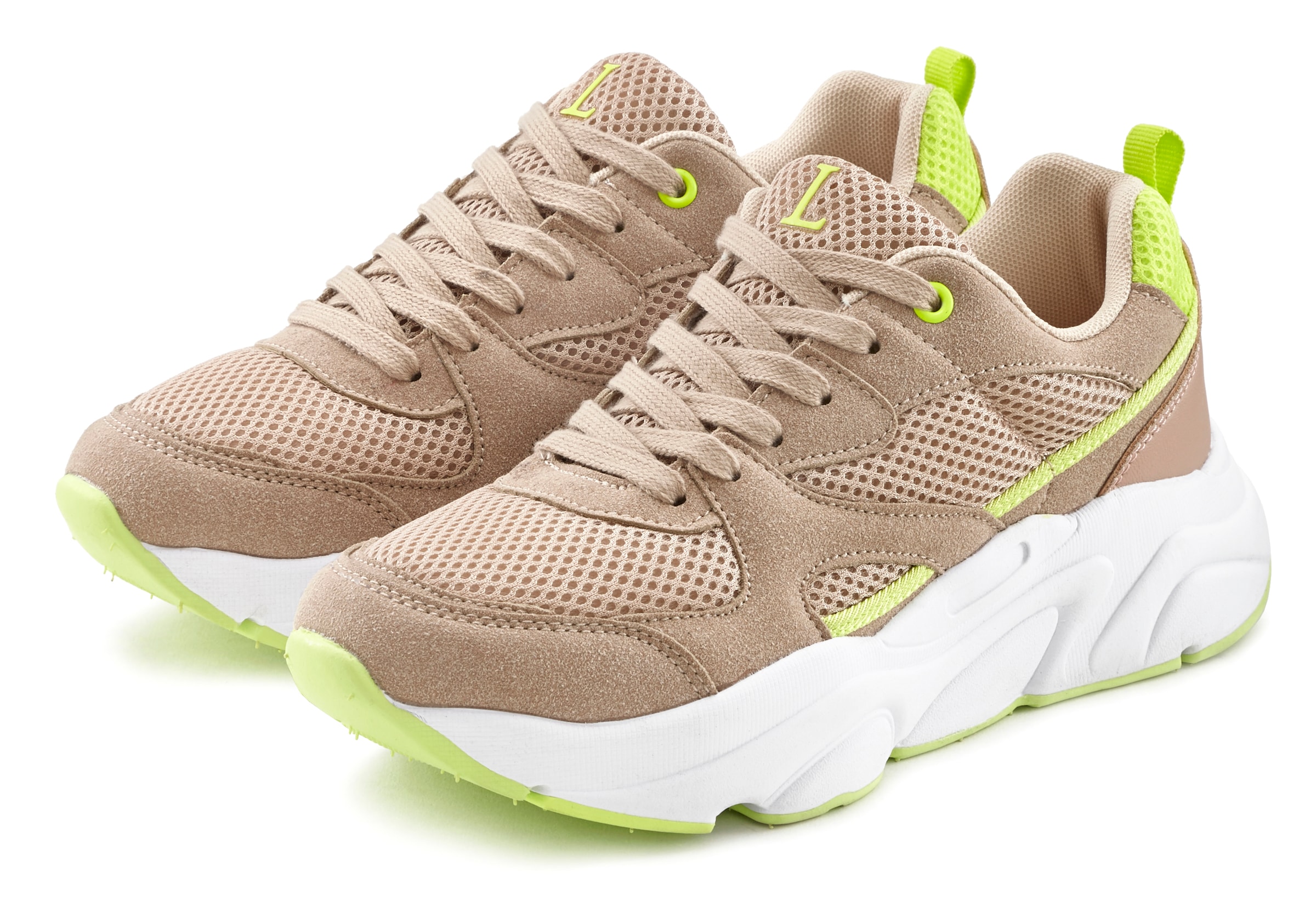 Image of LASCANA Sneaker "Turnschuhe," Schnürhalbschuh, leichte Chunky-Sohle, herausnehmbare Innensohle