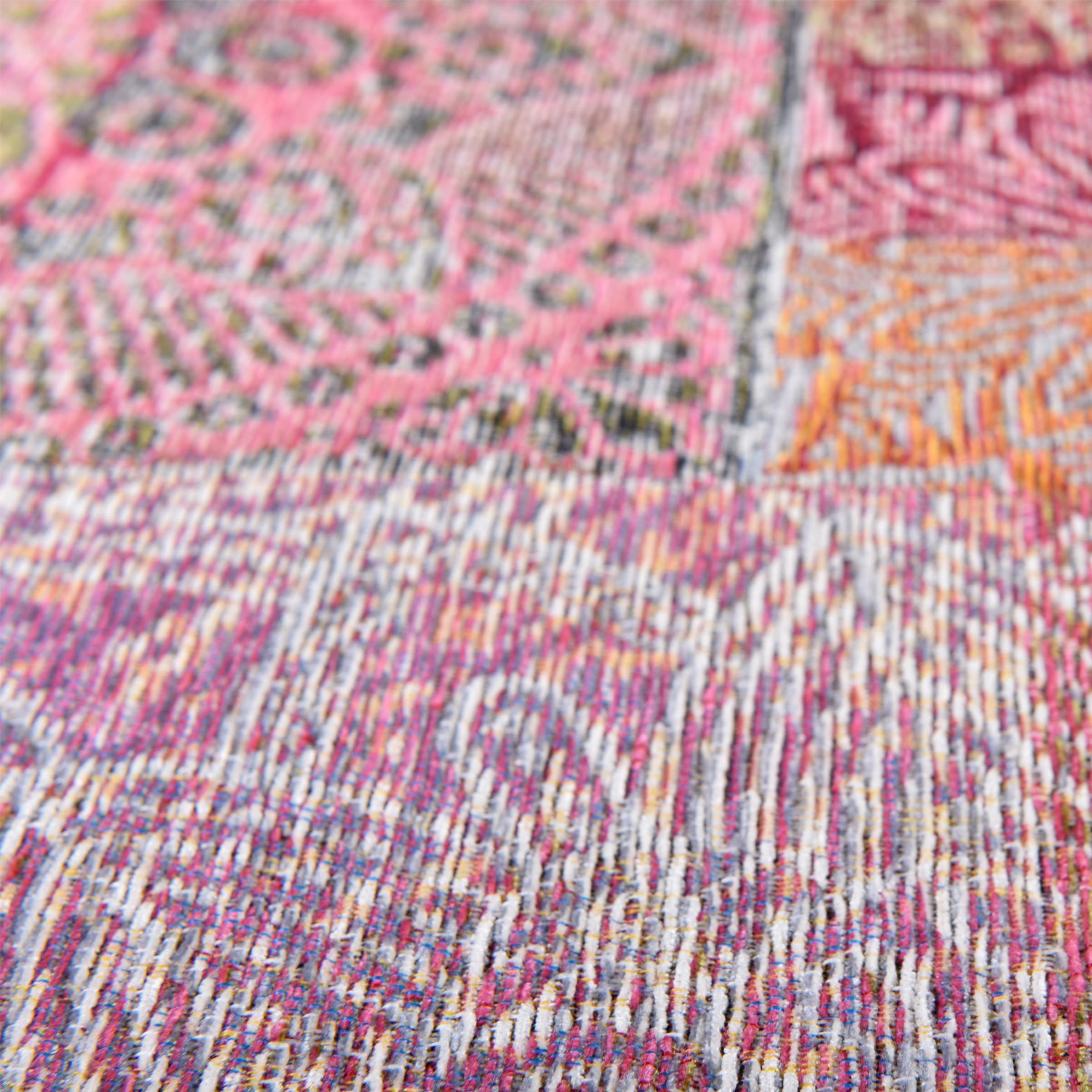 Gino Falcone Tapis »Cosima-112« Rectangulaire 3 mm Höhe tissu plat, avec fil chenille, design patchwork moderne, ornements