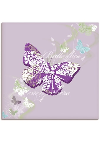 Leinwandbild »Schmetterlinge in violett«, Insekten, (1 St.)