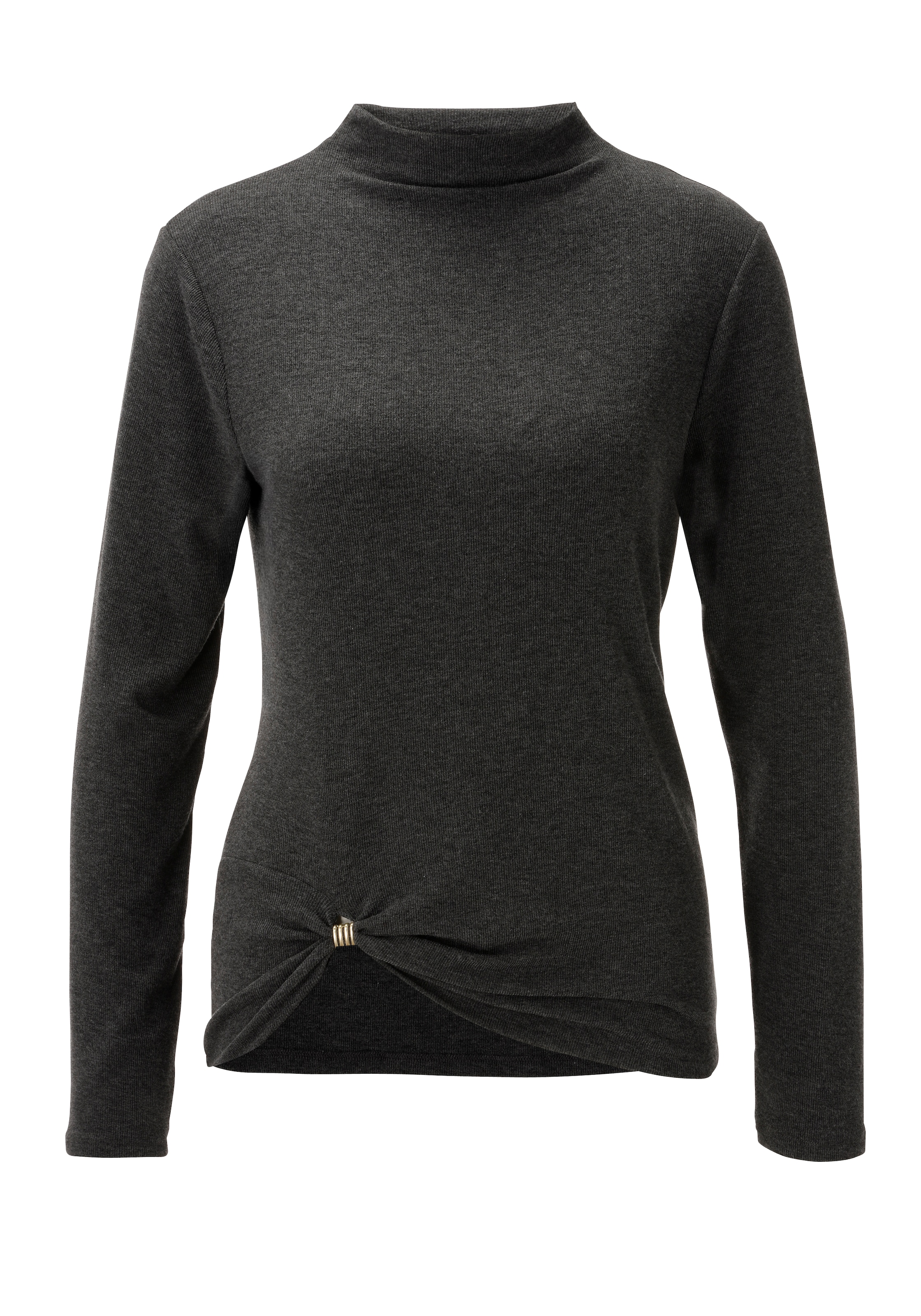 Aniston CASUAL Langarmshirt mit dekorativer Schnalle am Saum - NEUE KOLLEKTION