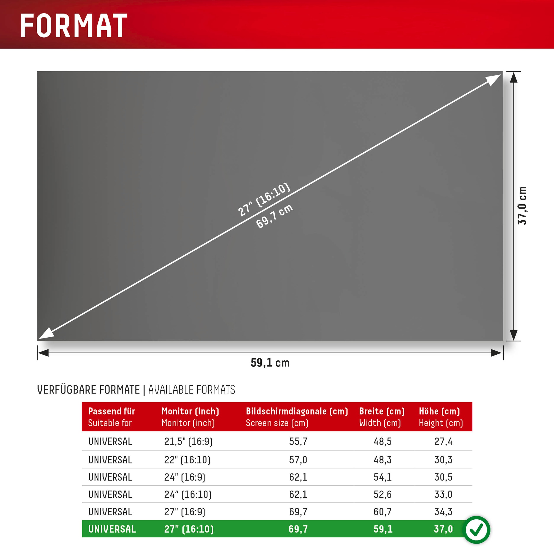 Displex Displayschutzfolie »Privacy Safe Blickschutzfilter« für Universell für Monitore mit  27 (16:10) Blickschutzfolie, Schutzfolie, Bildschirmschutz, kratz- & stossfest