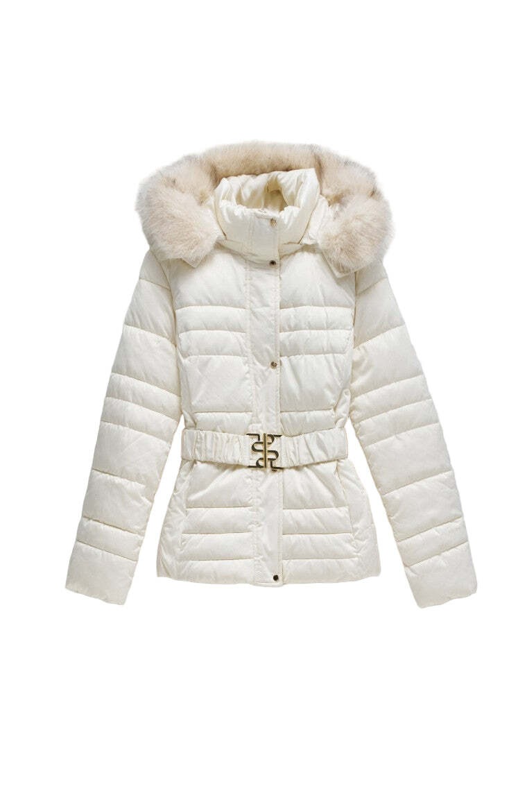 Image of Salsa Steppjacke "Salsa Jeans Steppjacke Short Puffer Coat With Fur Hood"