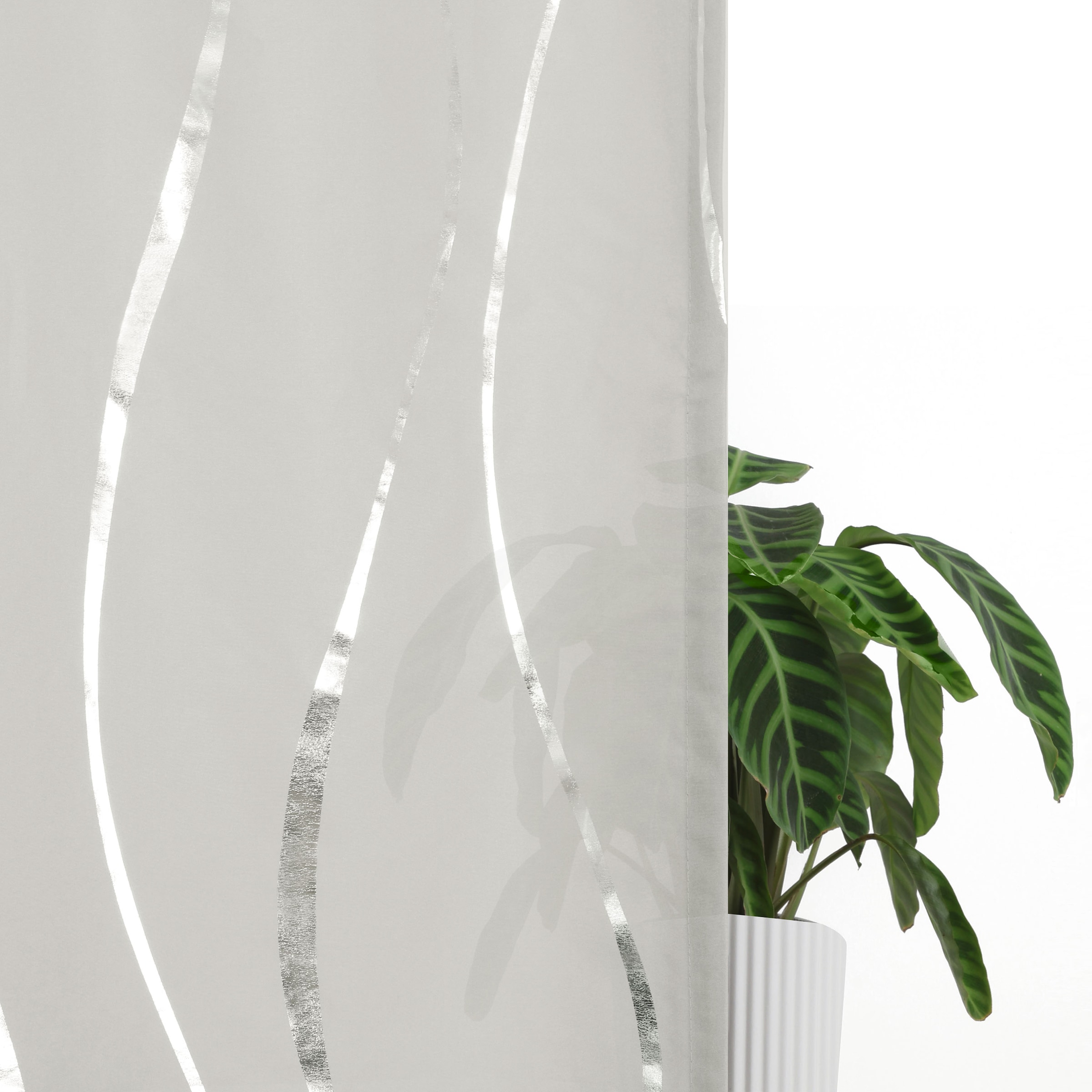 GOODproduct Rideau »Quinnton« Bande volante 2 cuis tlg. accents métalliques, ruban froncé, beau tissu, moyen-léger