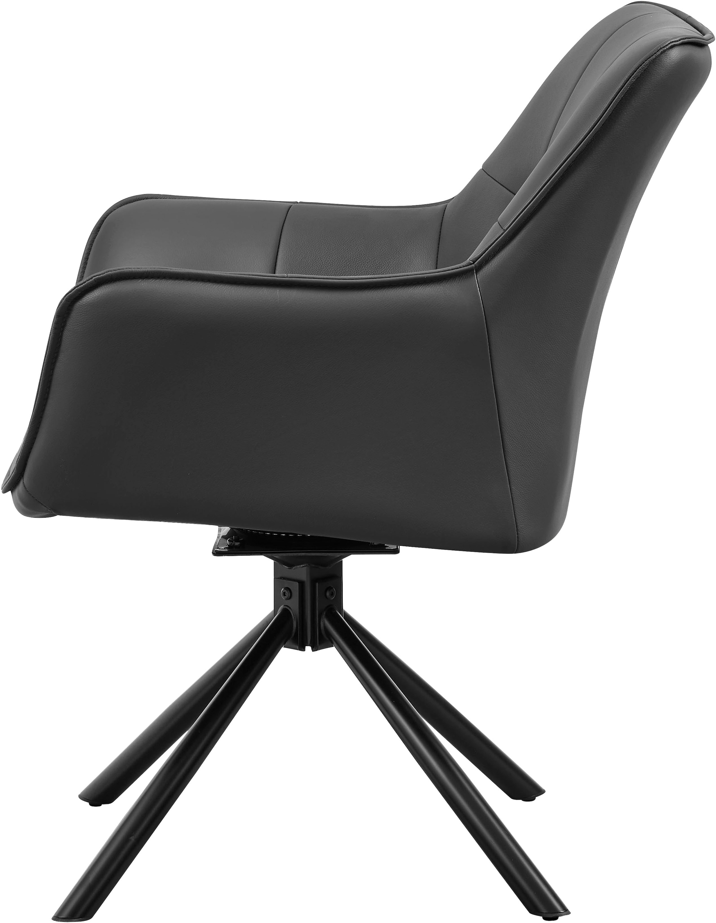 GOODproduct Chaise pivotante »Lika« (Ensemble) 2 cuisechtes Leder, 360° Drehfunktion, Steppnähte, Metallgestell